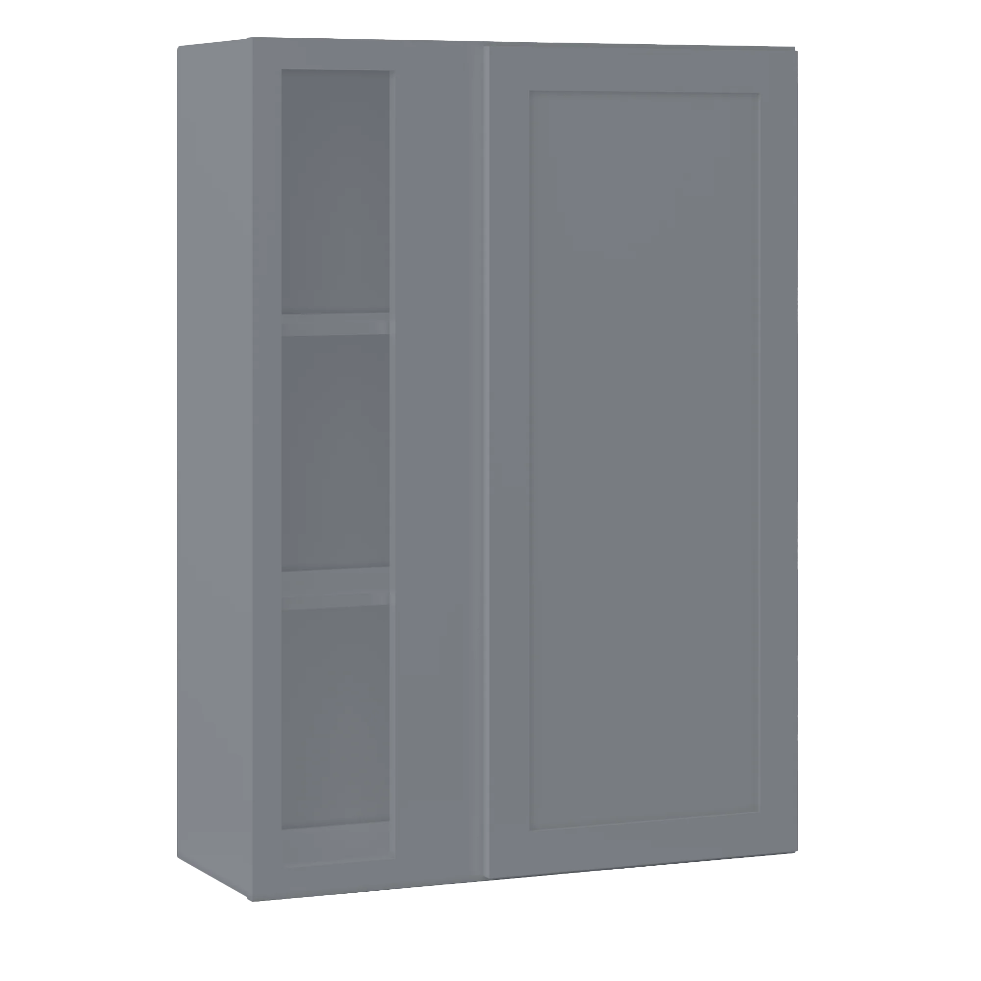 Square Corner Wall Blind Reversible Kitchen Cabinet SC3042 Colonial Gray LessCare 30 in. width 42 in. height 12 in. depth - Image 2