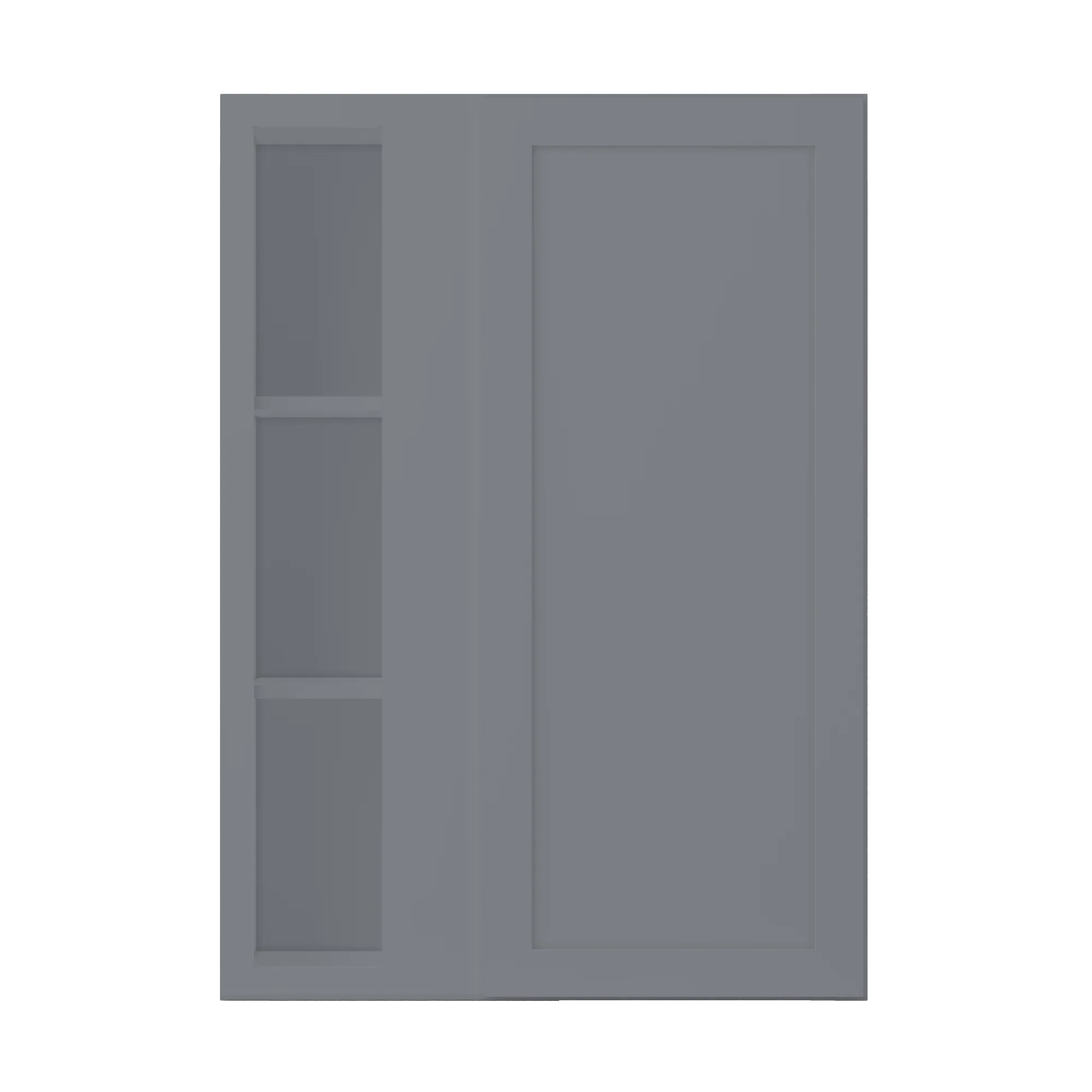 Square Corner Wall Blind Reversible Kitchen Cabinet SC3042 Colonial Gray LessCare 30 in. width 42 in. height 12 in. depth - Image 3