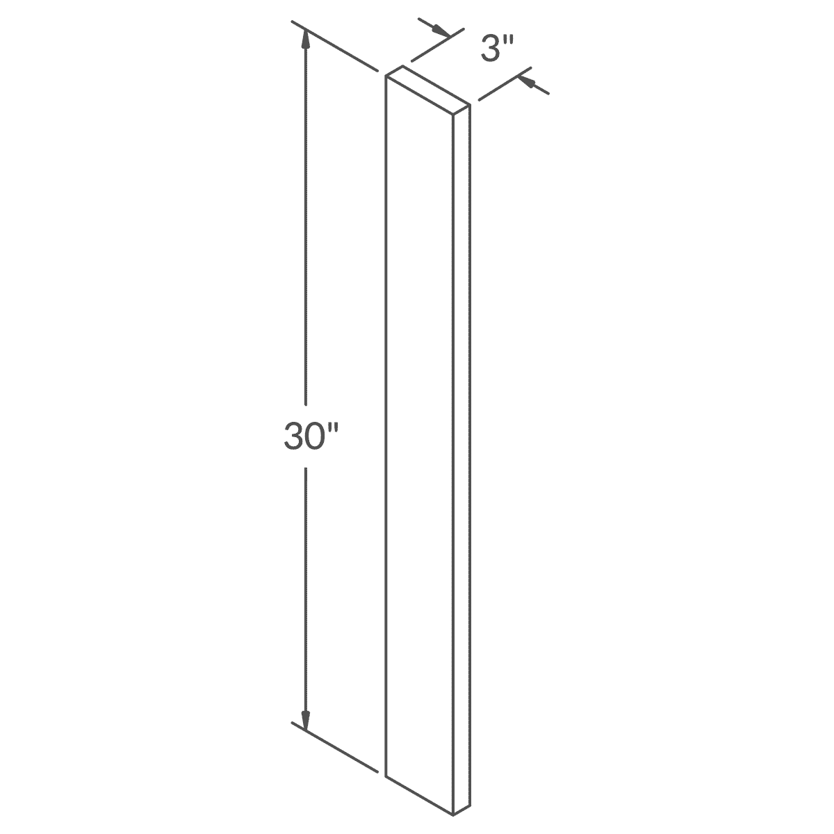 Straight Filler F330 Colonial Gray LessCare 3 in. width 30 in. height