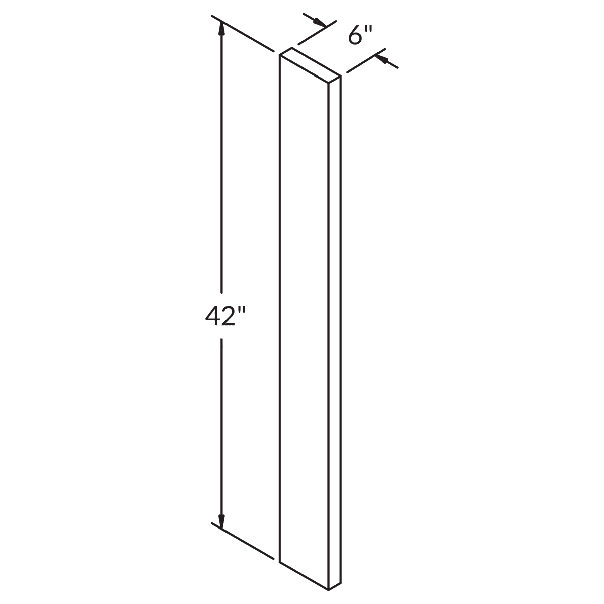 Straight Filler F642 Milan Pearl 6 in. width 42 in. height