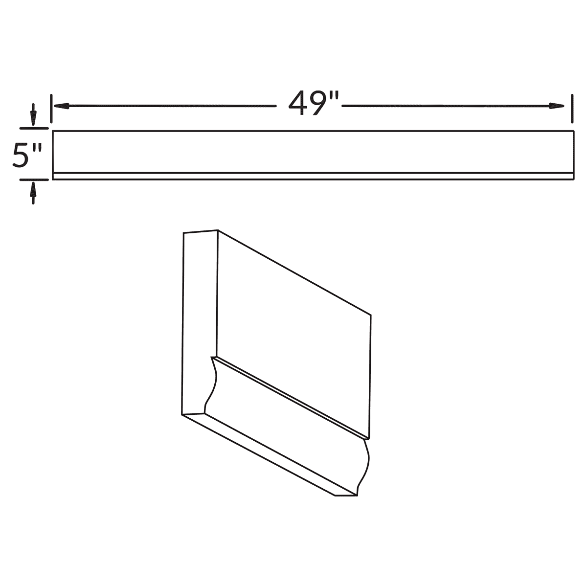 Straight Valance Molding V549ST Milan Slate 5 in. height 49 in. depth