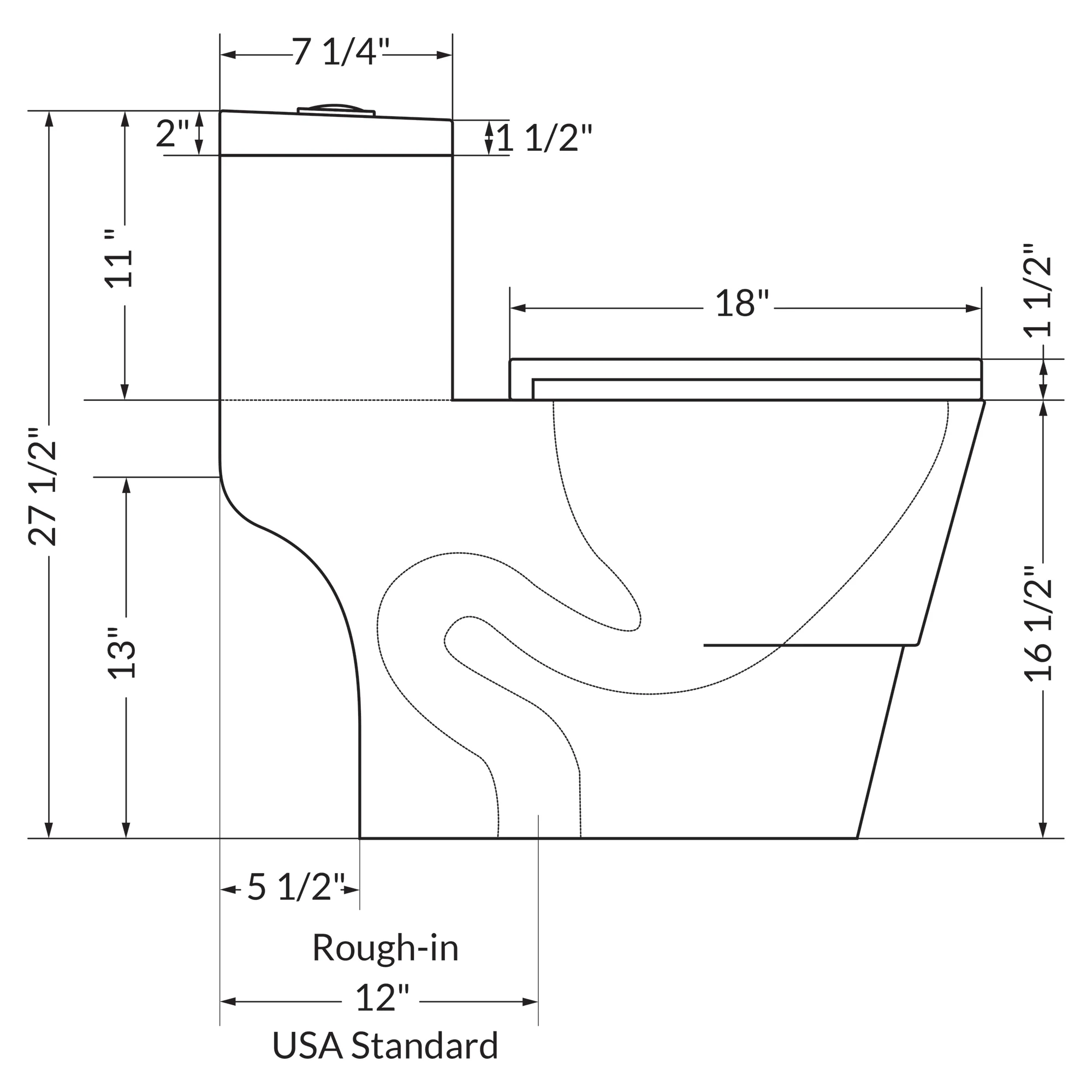 One-Piece 0.9/1.58 GPF Dual Flush Elongated Toilet with Soft-Close Seat  LT3 - Image 4