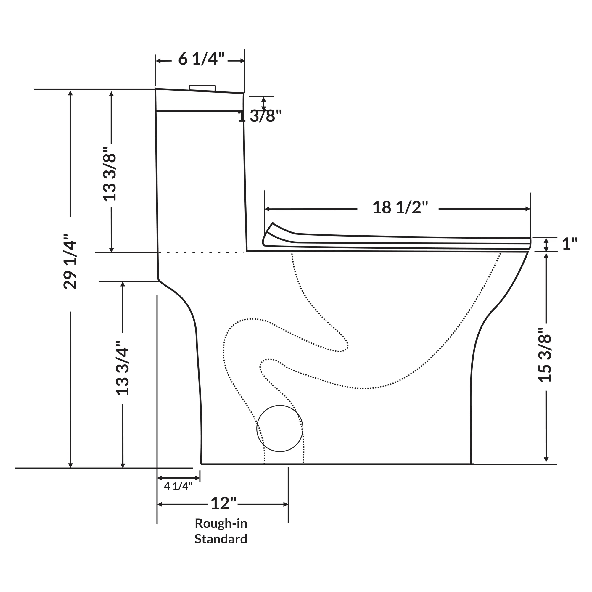 One-Piece 1.28 GPF Single Flush Elongated Toilet with Soft-Close Seat LT7 - Image 3