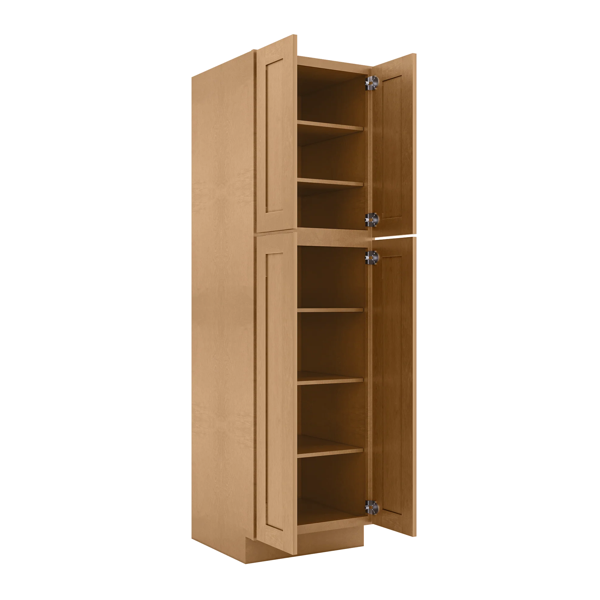 Utility Kitchen Cabinet U2484 Shaker Toffee LessCare 24 in. width 84 in. height 24 in. depth - Image 4