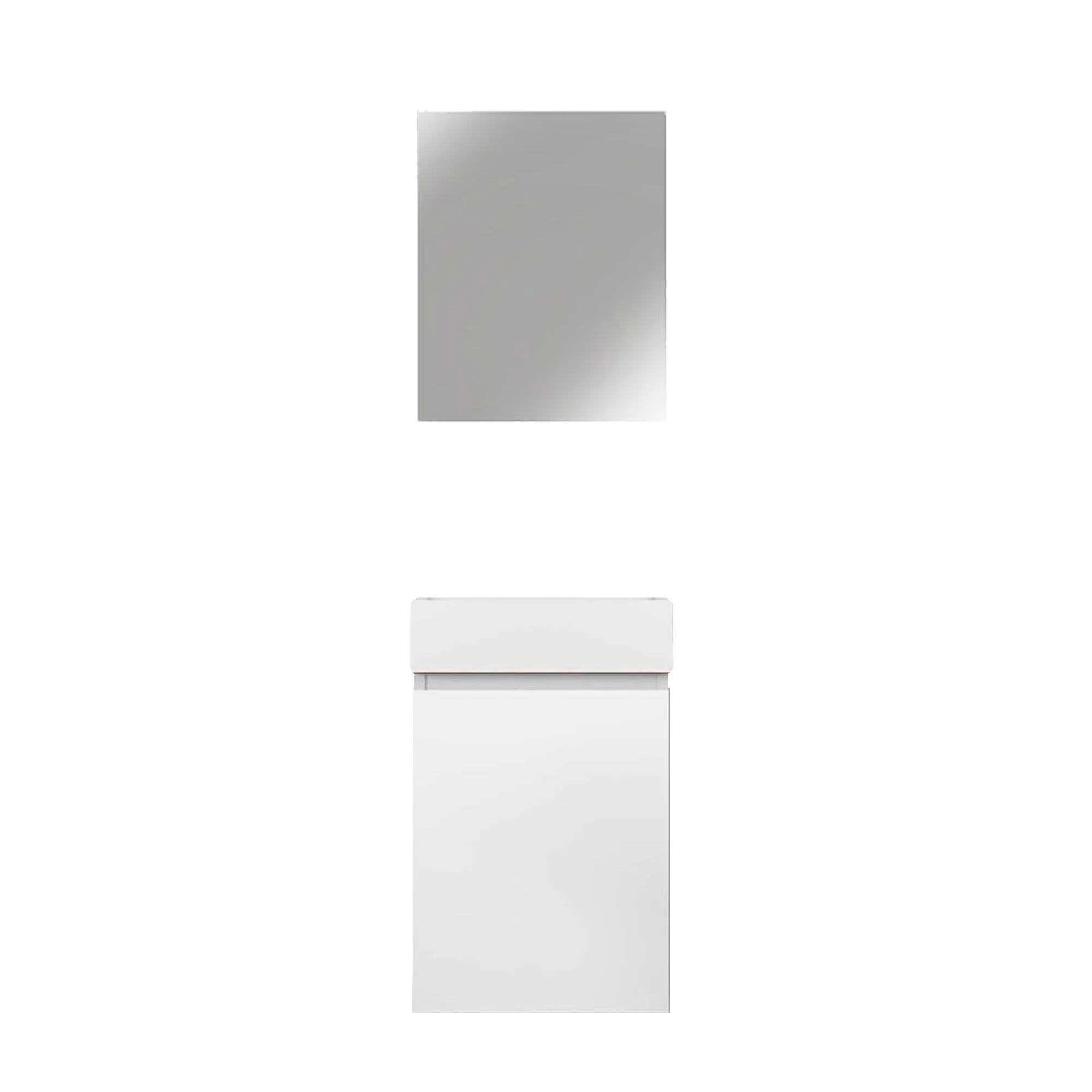 16" Wall Mount Single Bathroom Vanity in White with White Integrated Sink and Mirror - Image 3