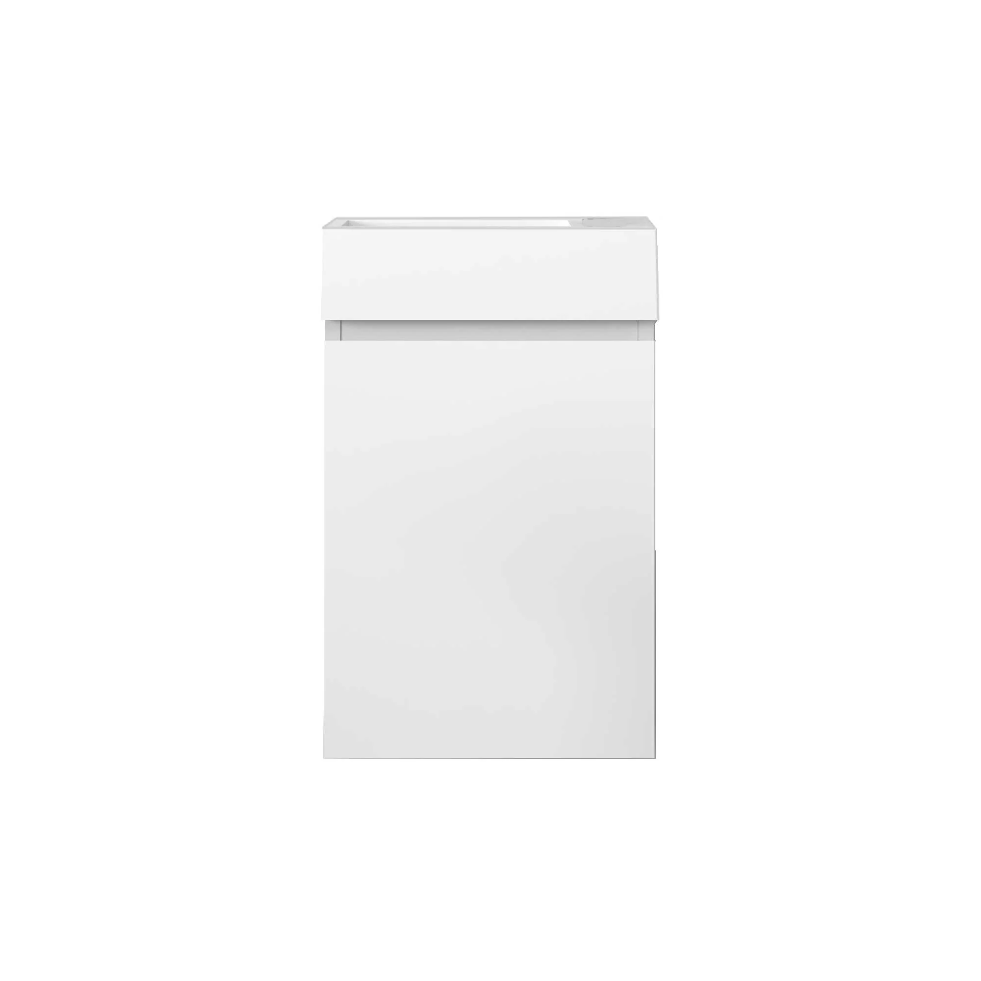 16" Wall Mount Single Bathroom Vanity in White with White Integrated Sink and Mirror - Image 5