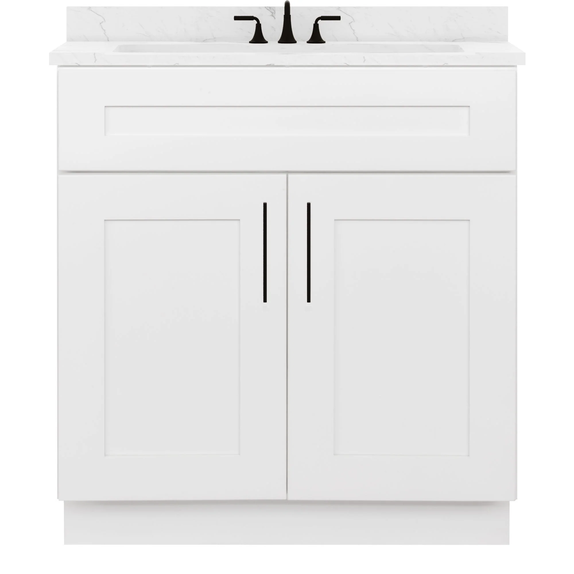 30 W x 21 D x 34.5 H Vanity Sink Base Cabinet - Alpina White
