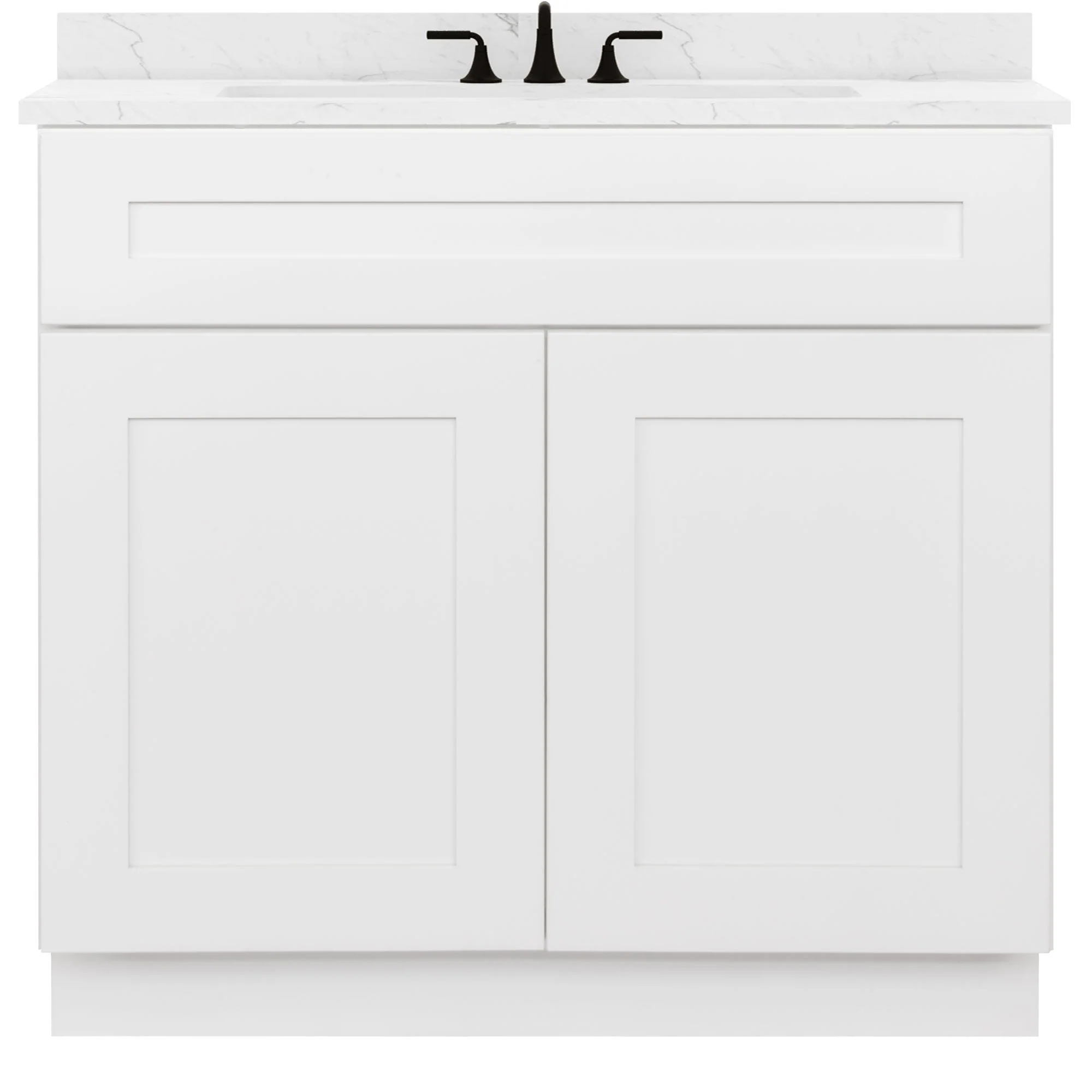 36 W x 21 D x 34.5 H Vanity Sink Base Cabinet - Alpina White