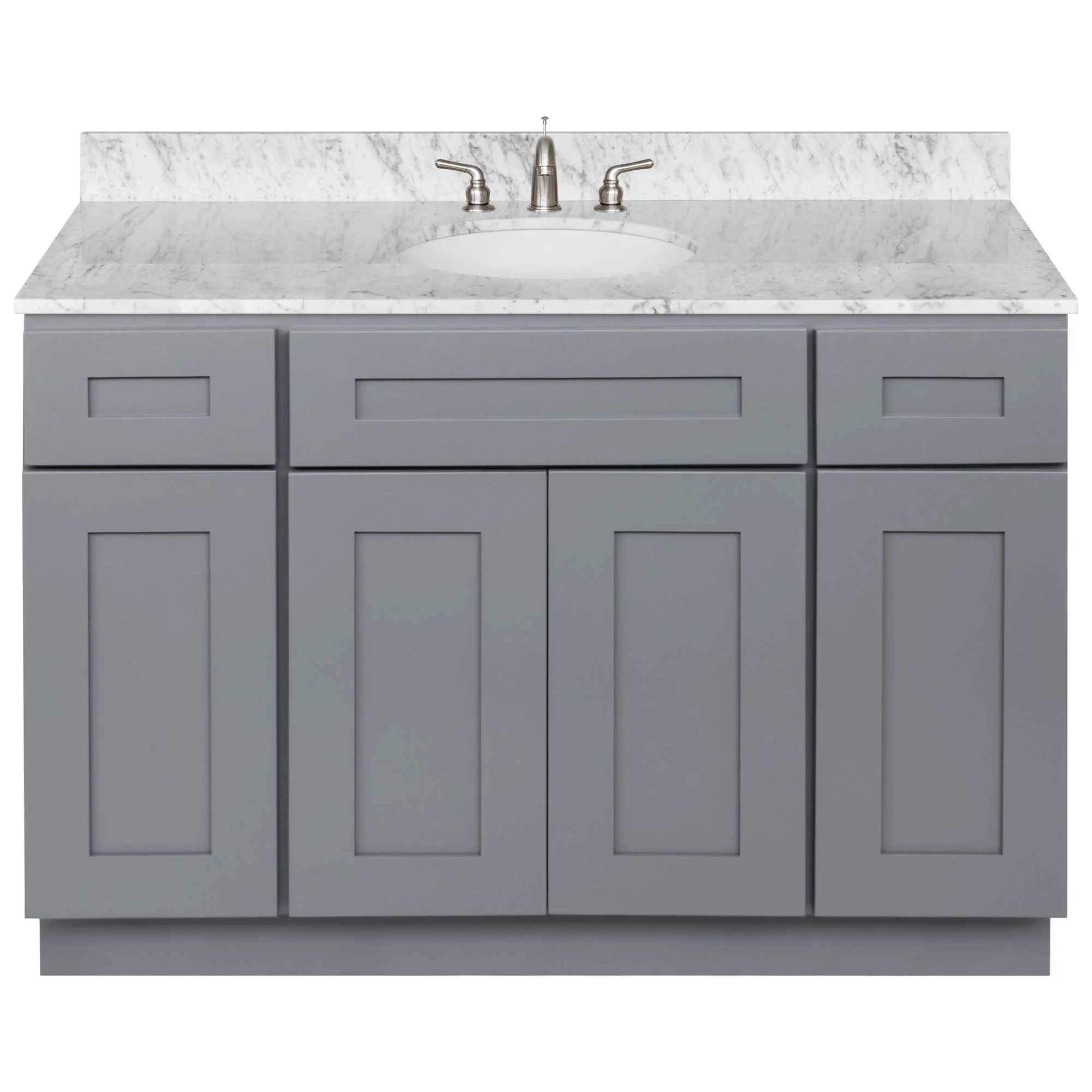 48 W x 21 D x 34.5 H Vanity Sink Base Cabinet - Colonial Gray