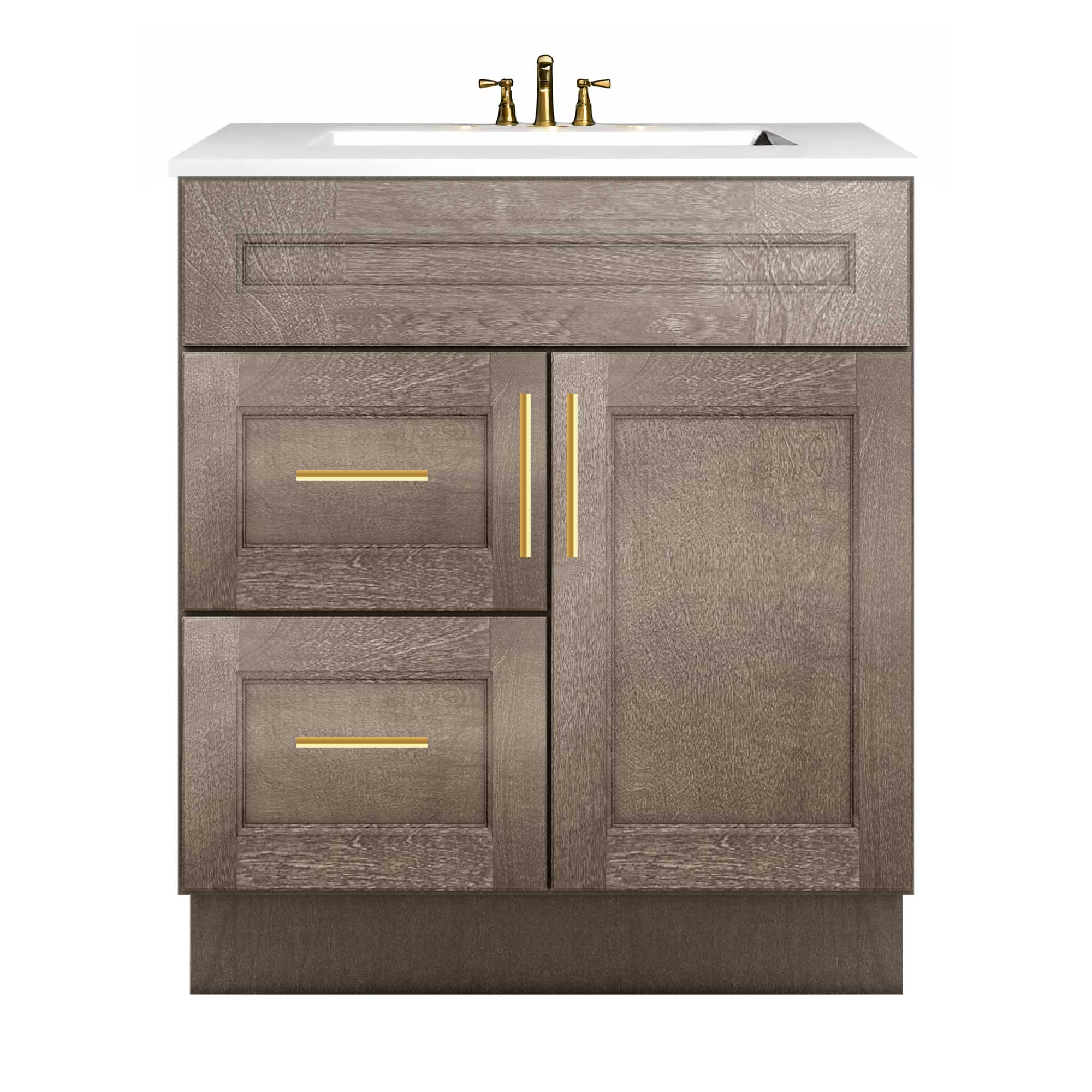 Vanity Sink Base Cabinet with Left Drawers 30 W x 21 D x 34 H - Milan Slate