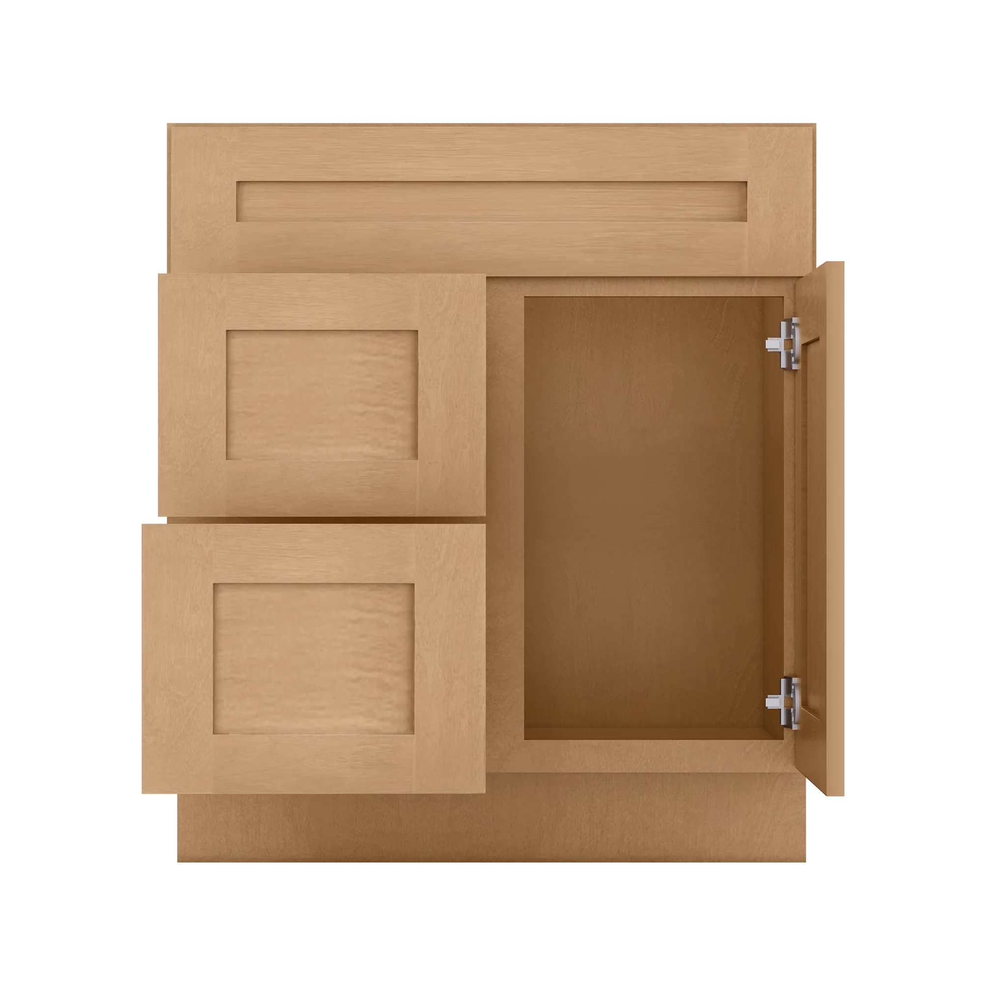 Vanity Sink Base Cabinet with Left Drawers 30 Inch Wide x 21 Inch Deep x 34 1/2 Inch High Shaker Toffee Series - Image 7