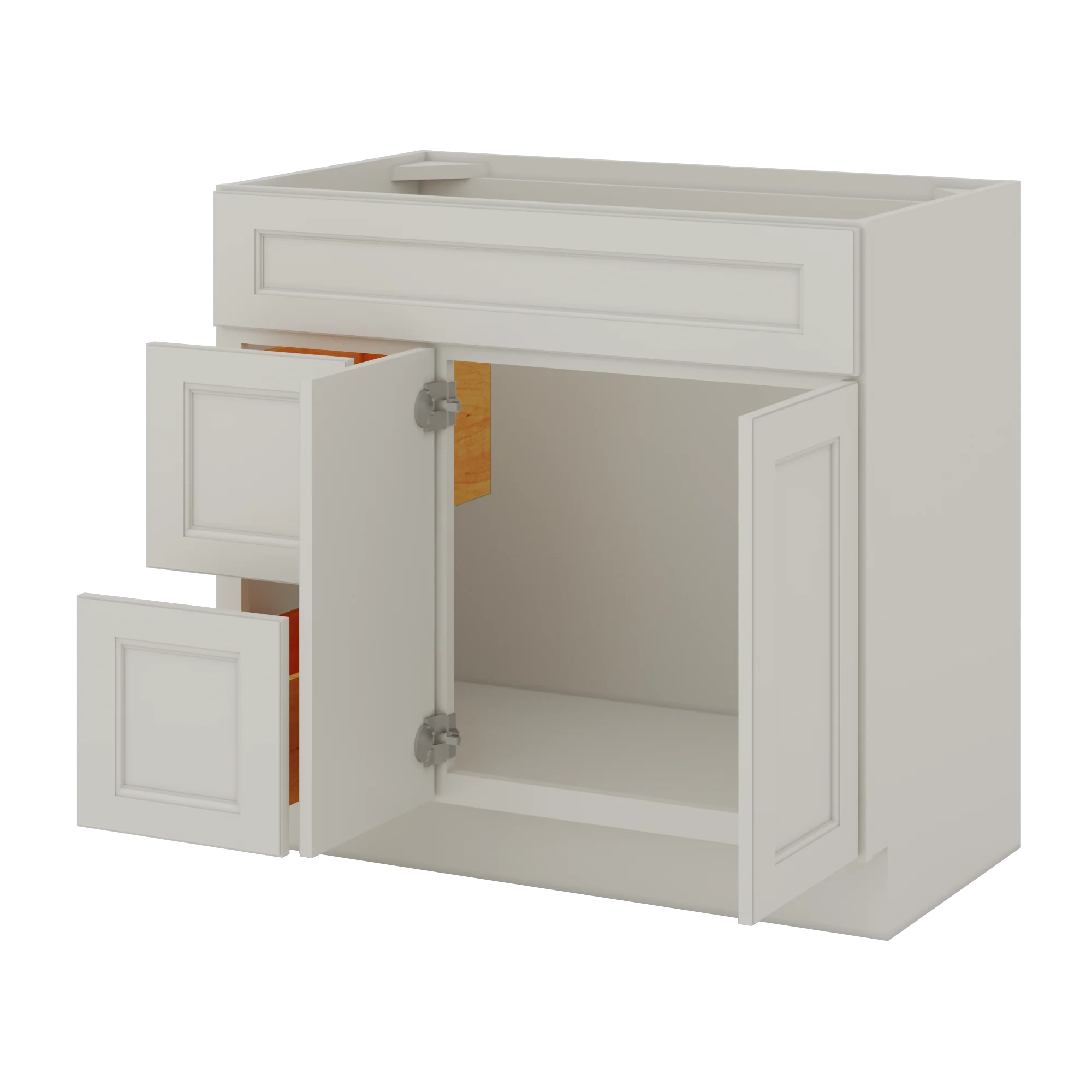 Vanity Sink Base Cabinet with Left Drawers 36 W x 21 D x 34 H - Milan Pearl - Image 5