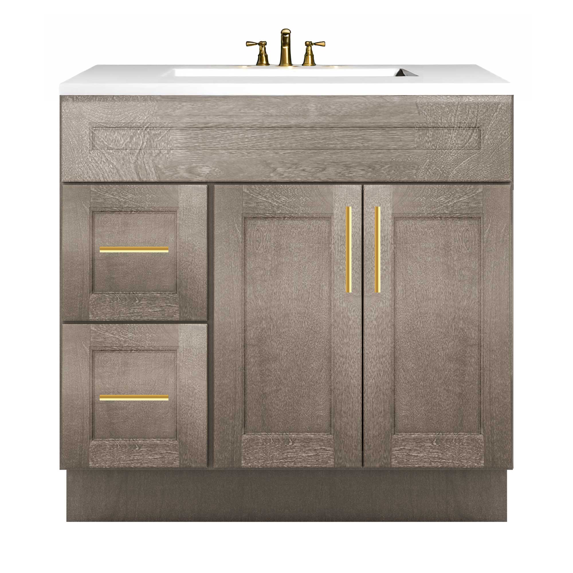 Vanity Sink Base Cabinet with Left Drawers 36 W x 21 D x 34 H - Milan Slate