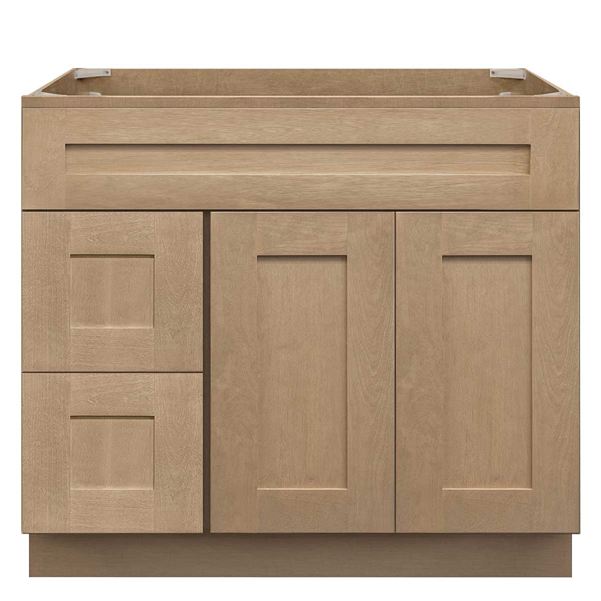 Vanity Sink Base Cabinet with Left Drawers 36 Inch Wide x 21 Inch Deep x 34 1/2 Inch High Shaker Toffee Series - Image 2