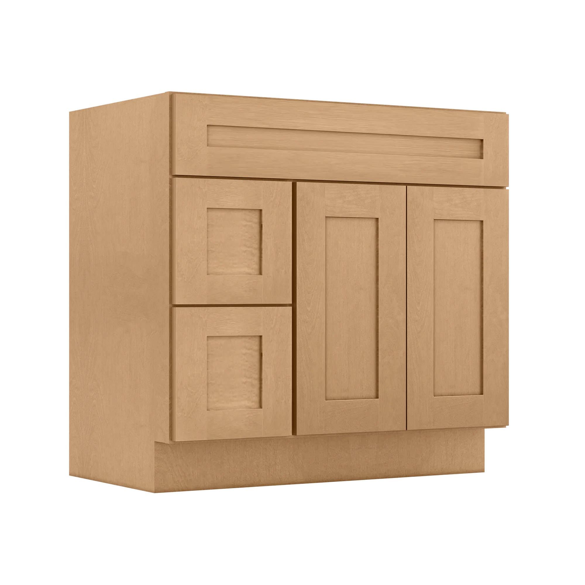 Vanity Sink Base Cabinet with Left Drawers 36 Inch Wide x 21 Inch Deep x 34 1/2 Inch High Shaker Toffee Series - Image 4