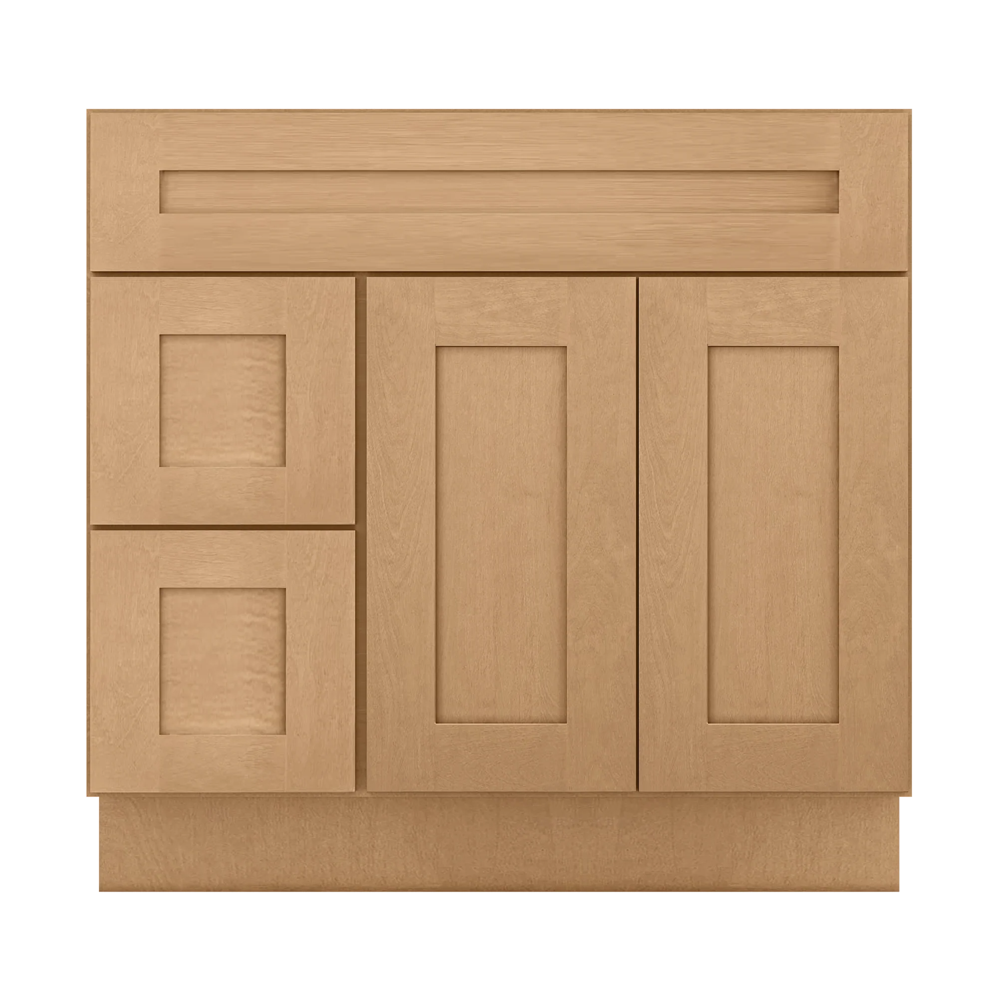 Vanity Sink Base Cabinet with Left Drawers 36 Inch Wide x 21 Inch Deep x 34 1/2 Inch High Shaker Toffee Series - Image 5