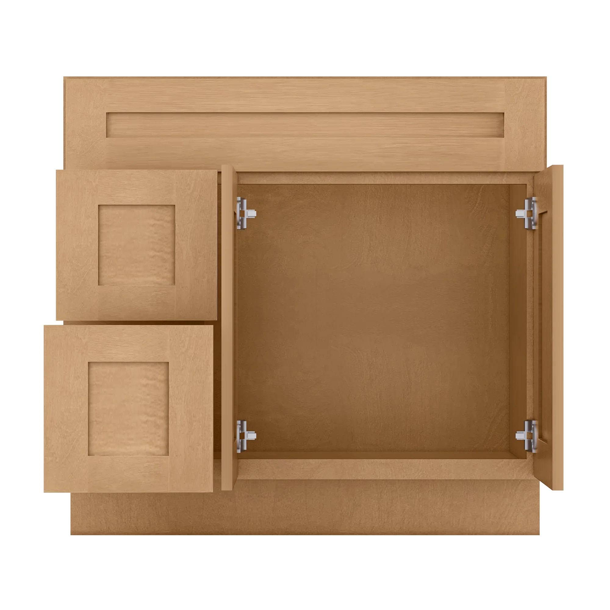 Vanity Sink Base Cabinet with Left Drawers 36 Inch Wide x 21 Inch Deep x 34 1/2 Inch High Shaker Toffee Series - Image 7
