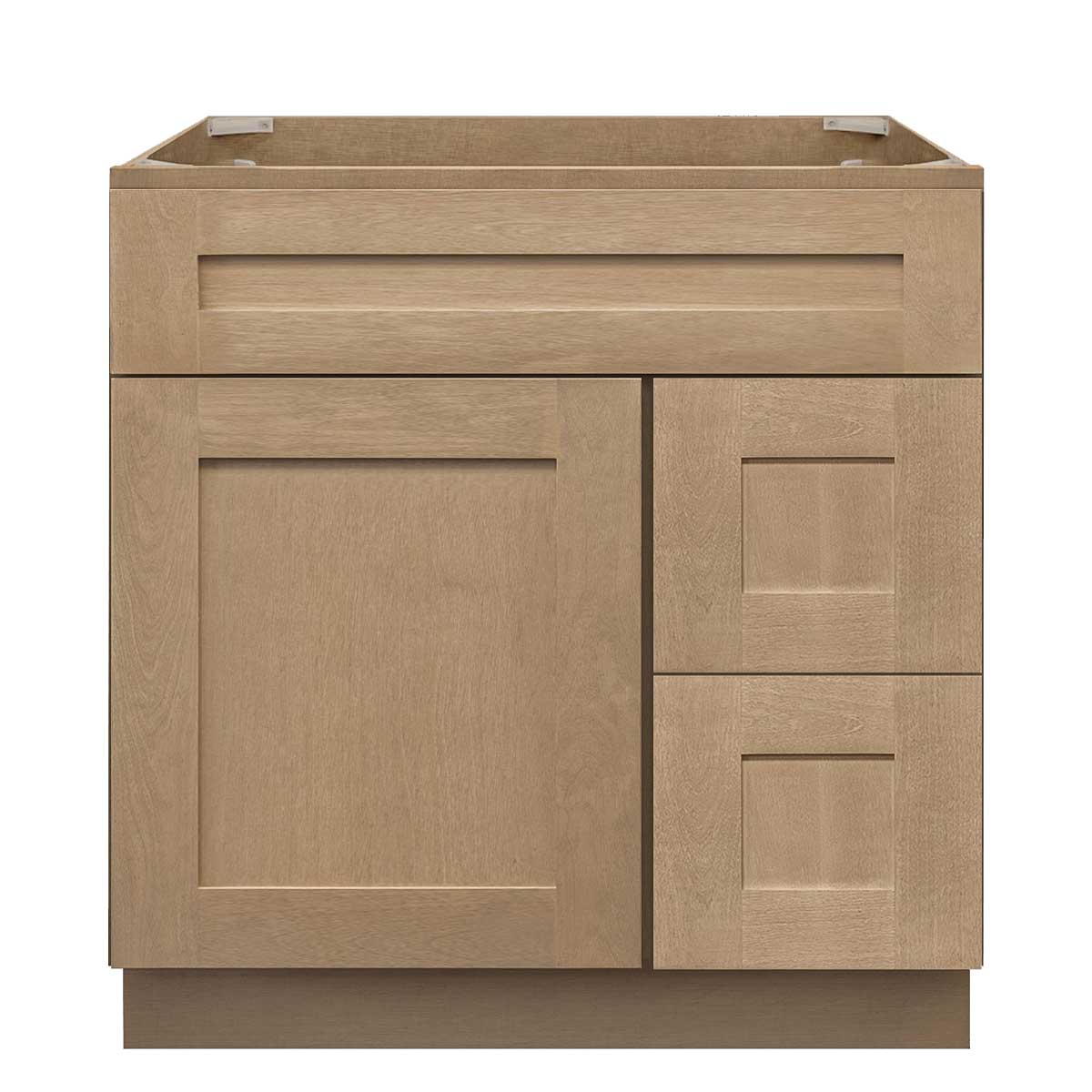 Vanity Sink Base Cabinet with Right Drawers 30 Inch Wide x 21 Inch Deep x 34 1/2 Inch High Shaker Toffee Series - Image 2