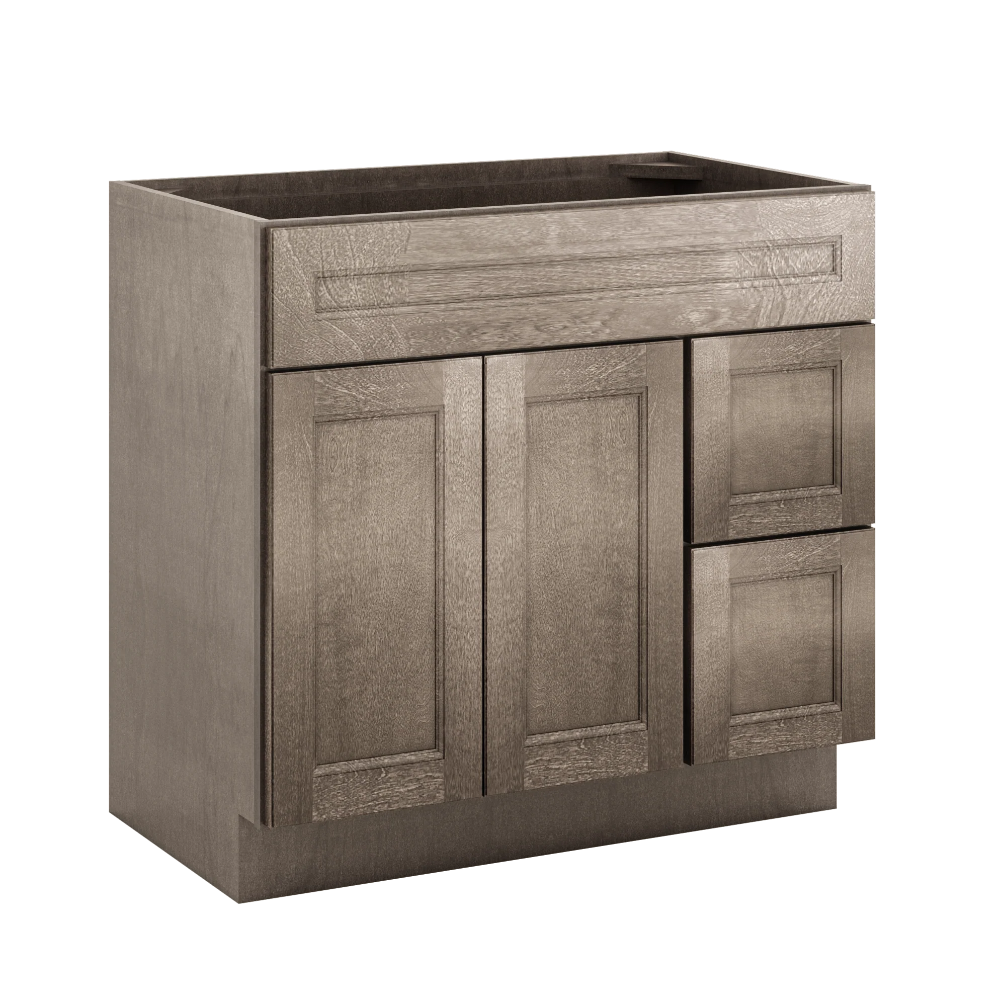 Vanity Sink Base Cabinet with Right Drawers 36 W x 21 D x 34 H - Milan Slate - Image 4