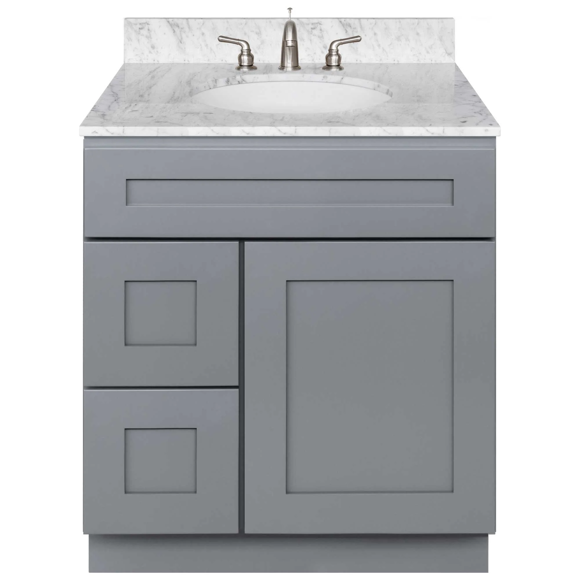 30 W x 21 D x 34.5 H Vanity Sink Base Cabinet - Colonial Gray