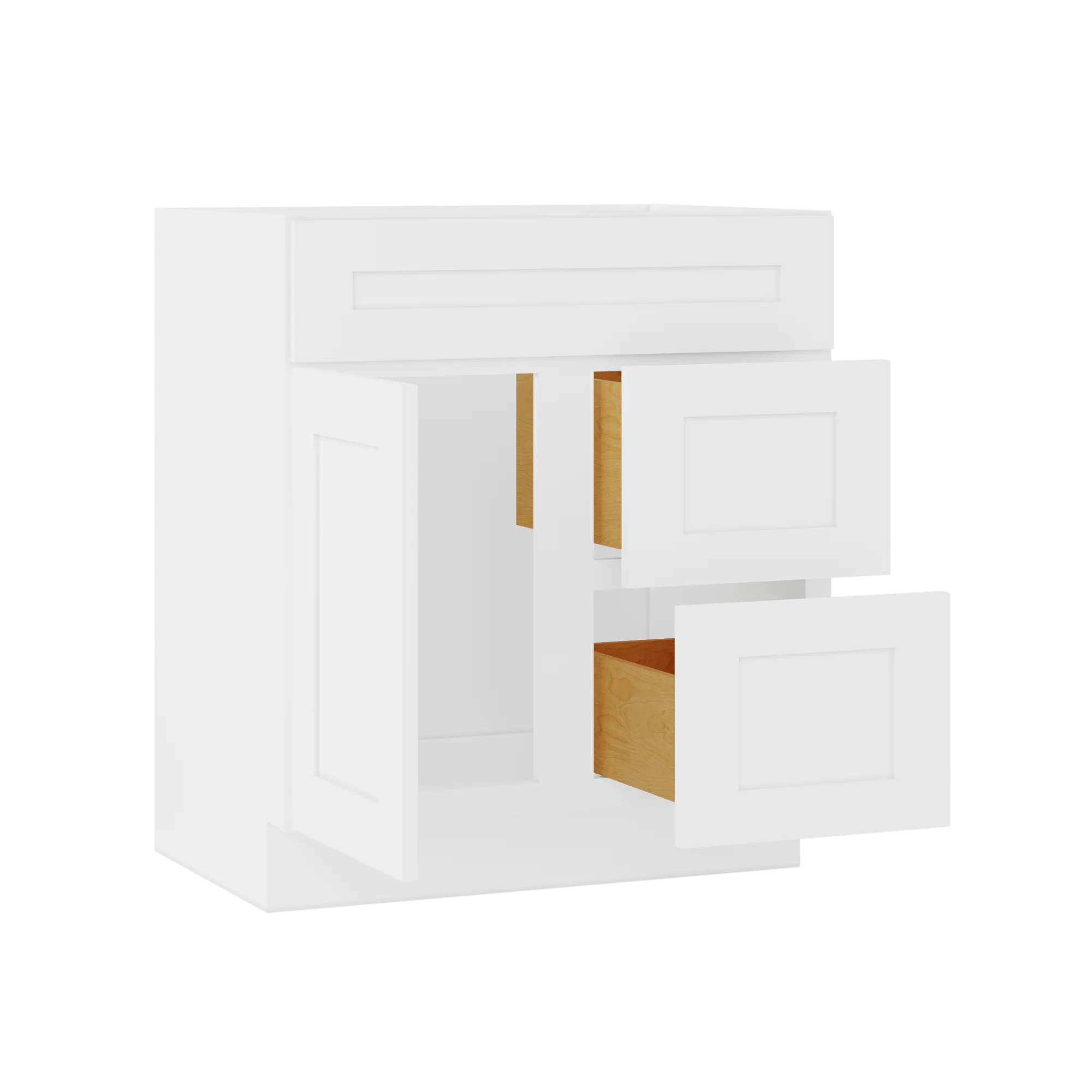 30 W x 21 D x 34.5 H Vanity Sink Base Cabinet - Alpina White - Image 5