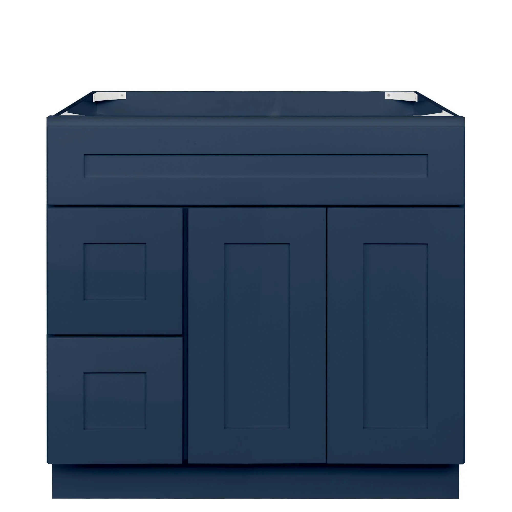 Vanity Sink Base Cabinet with Left Drawers 36 Inch Wide x 21 Inch Deep x 34 1/2 Inch High Danbury Blue Series - Image 2