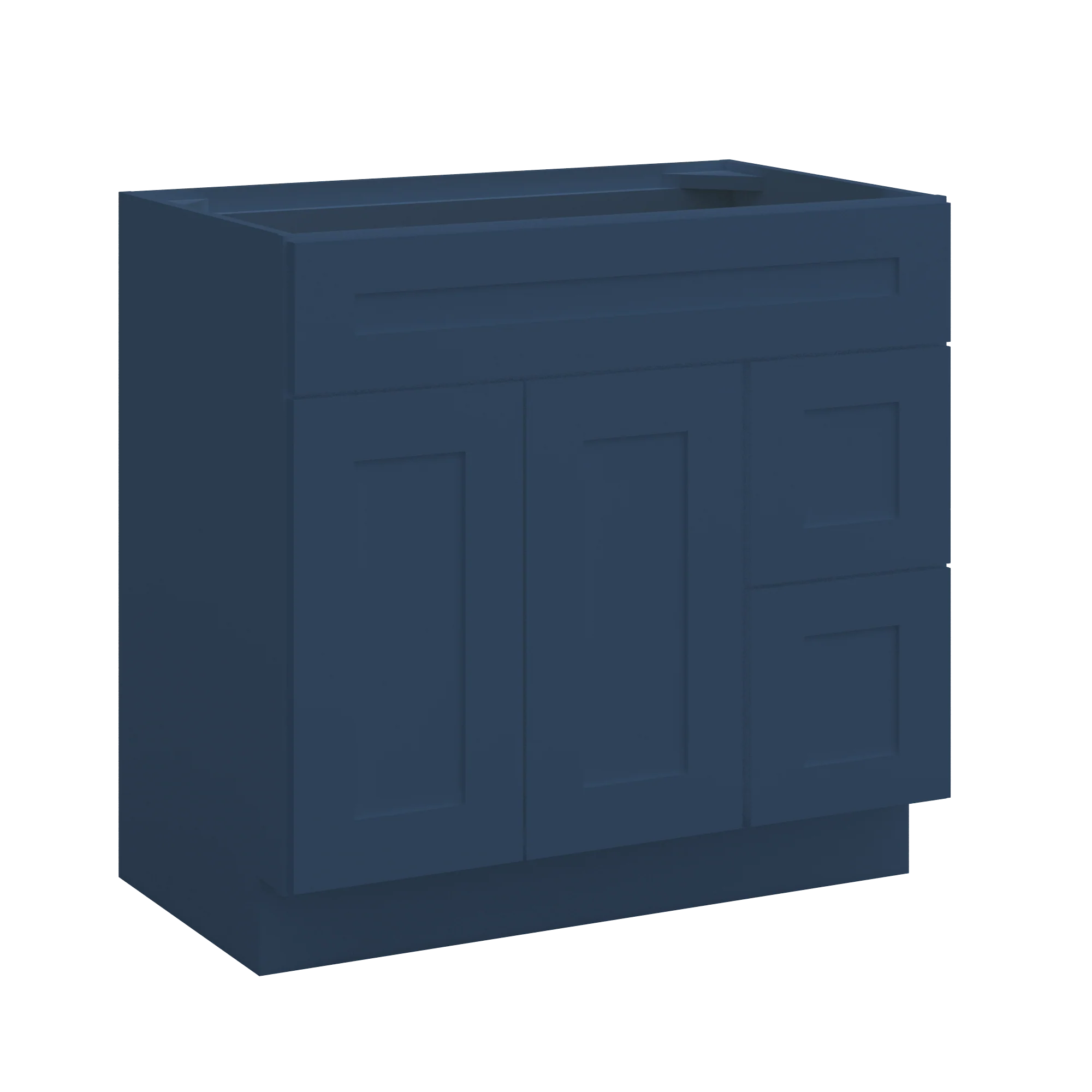 Vanity Sink Base Cabinet with Left Drawers 36 Inch Wide x 21 Inch Deep x 34 1/2 Inch High Danbury Blue Series - Image 4