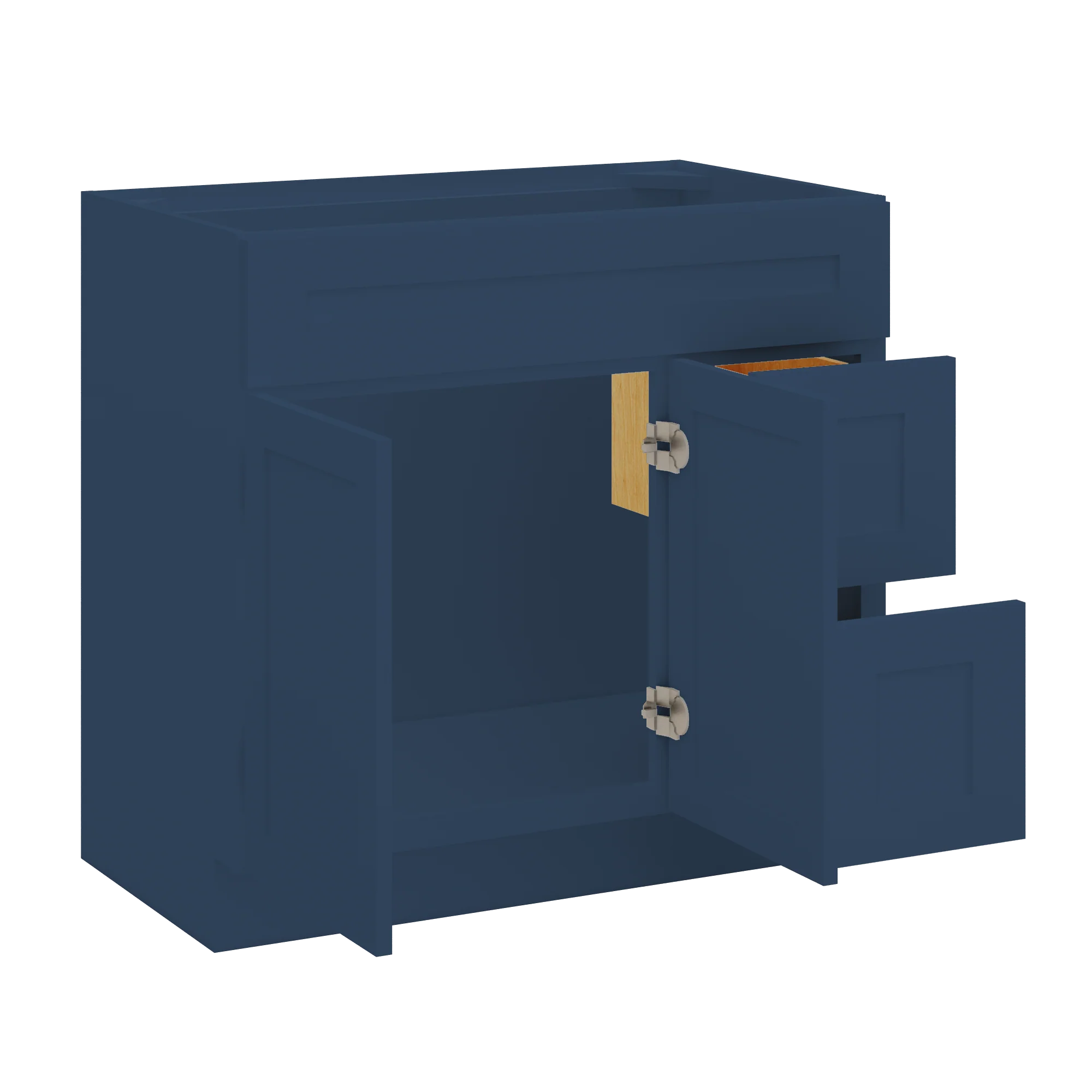 Vanity Sink Base Cabinet with Left Drawers 36 Inch Wide x 21 Inch Deep x 34 1/2 Inch High Danbury Blue Series - Image 5