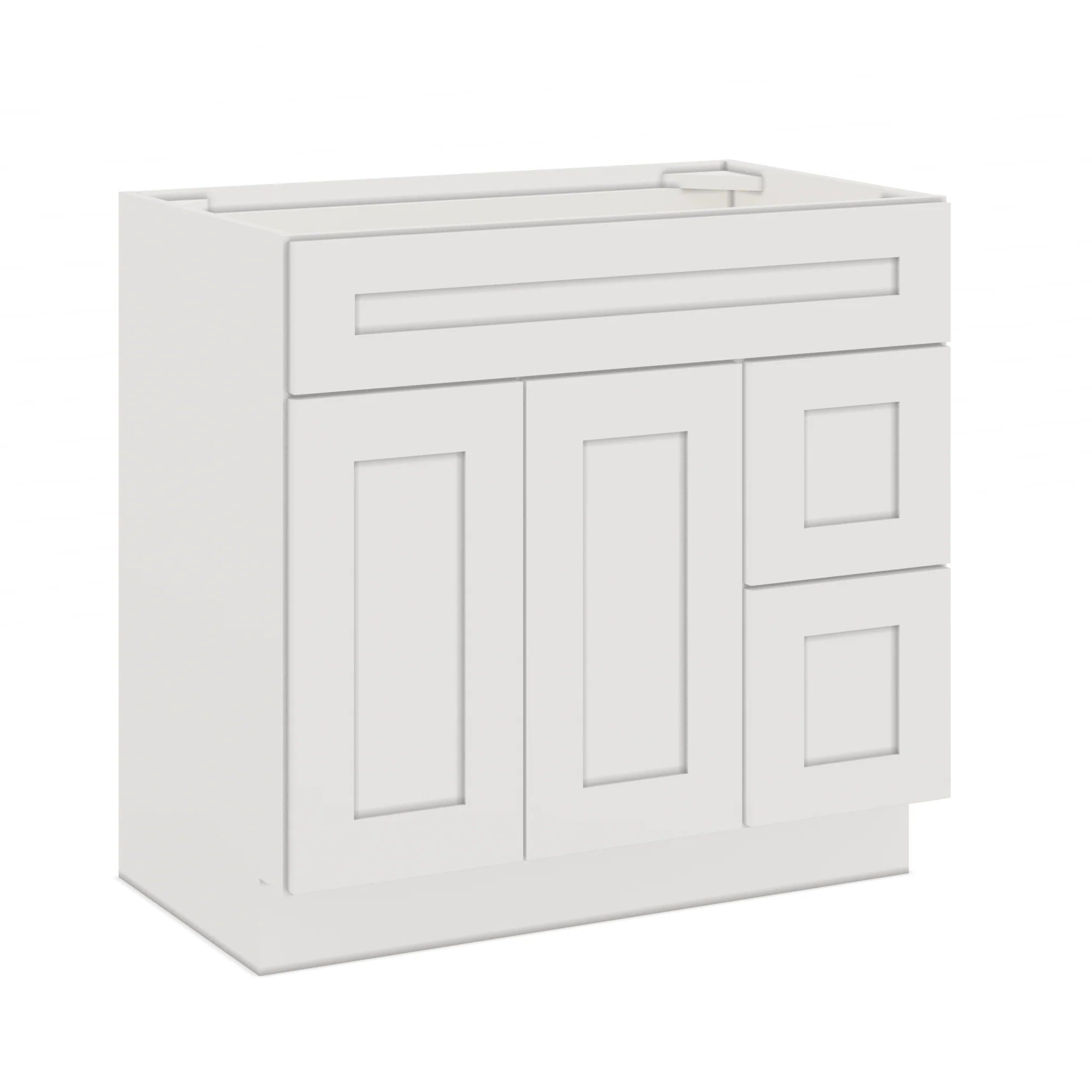 36 W x 21 D x 34.5 H Vanity Sink Base Cabinet with Right Drawers - Alpina White - Image 4