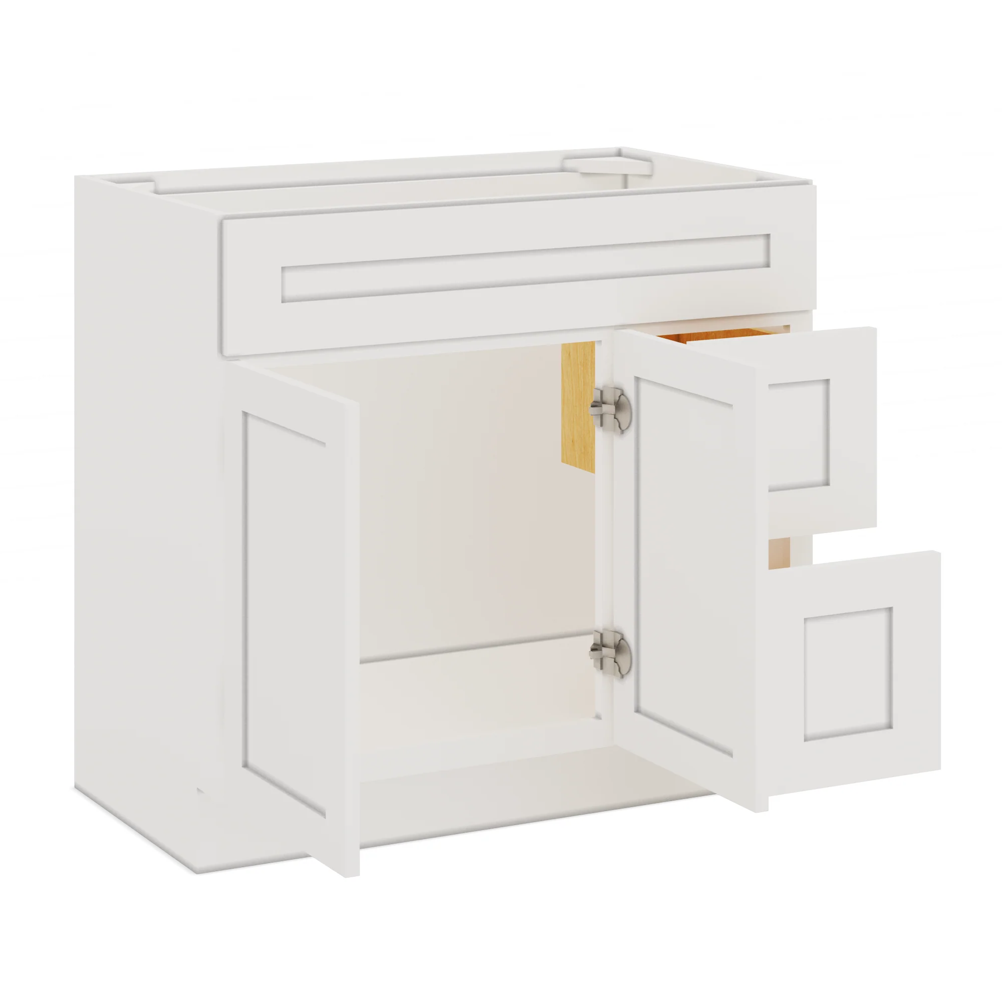 36 W x 21 D x 34.5 H Vanity Sink Base Cabinet with Right Drawers - Alpina White - Image 5