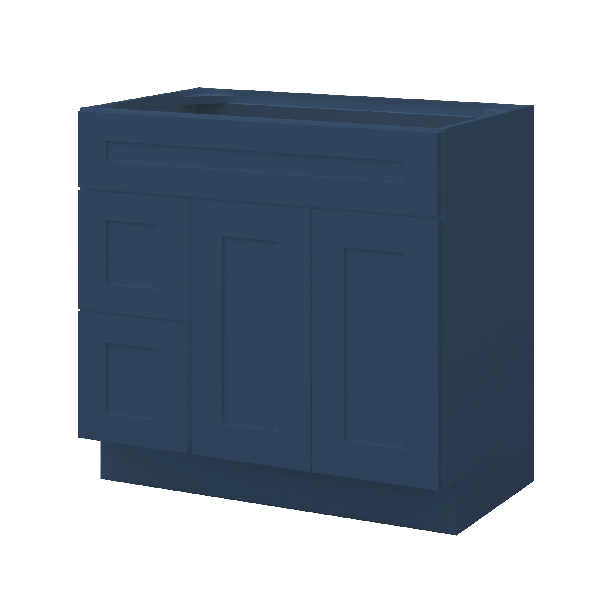 Vanity Sink Base Cabinet with Right Drawers 36 Inch Wide x 21 Inch Deep x 34 1/2 Inch High Danbury Blue Series - Image 4