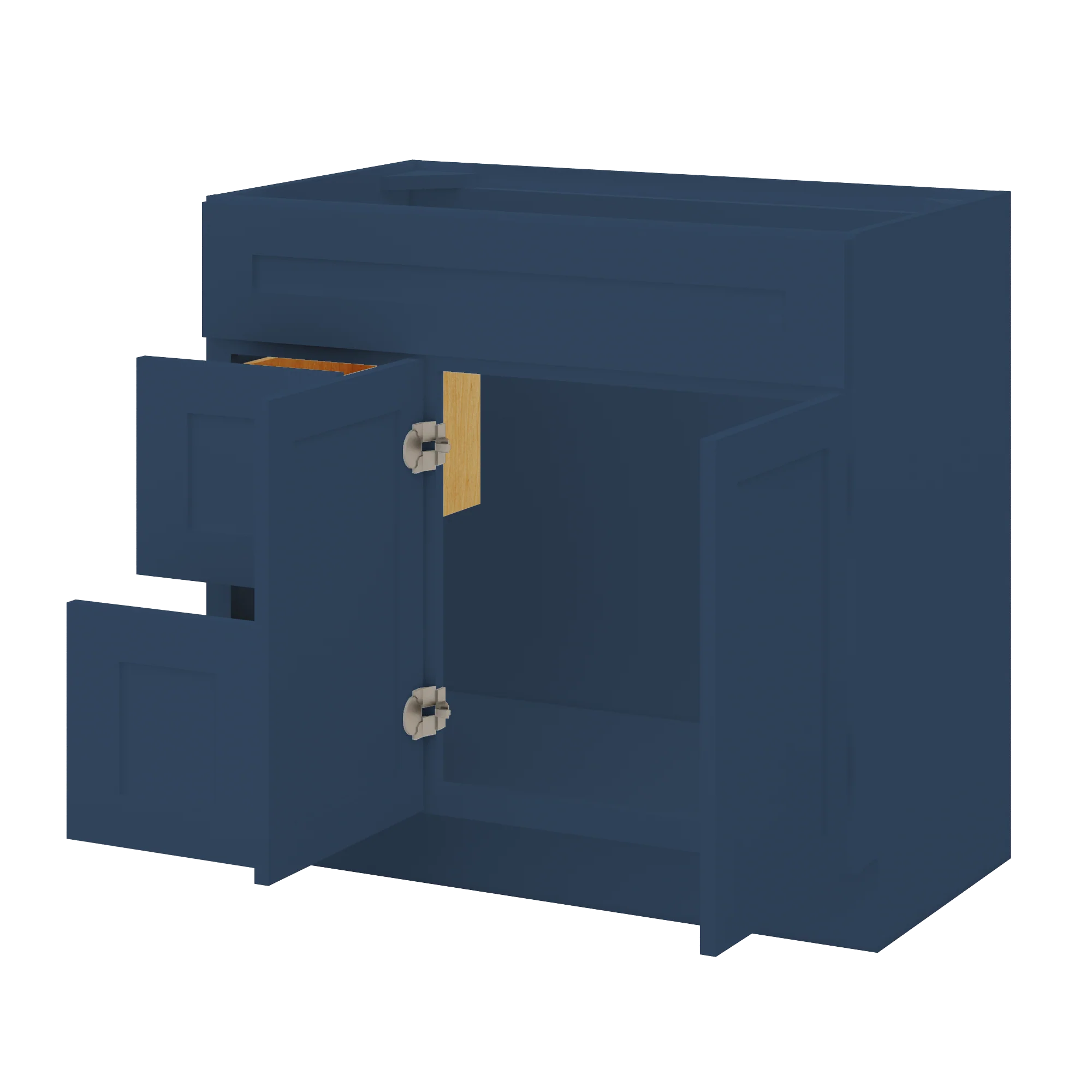 Vanity Sink Base Cabinet with Right Drawers 36 Inch Wide x 21 Inch Deep x 34 1/2 Inch High Danbury Blue Series - Image 6