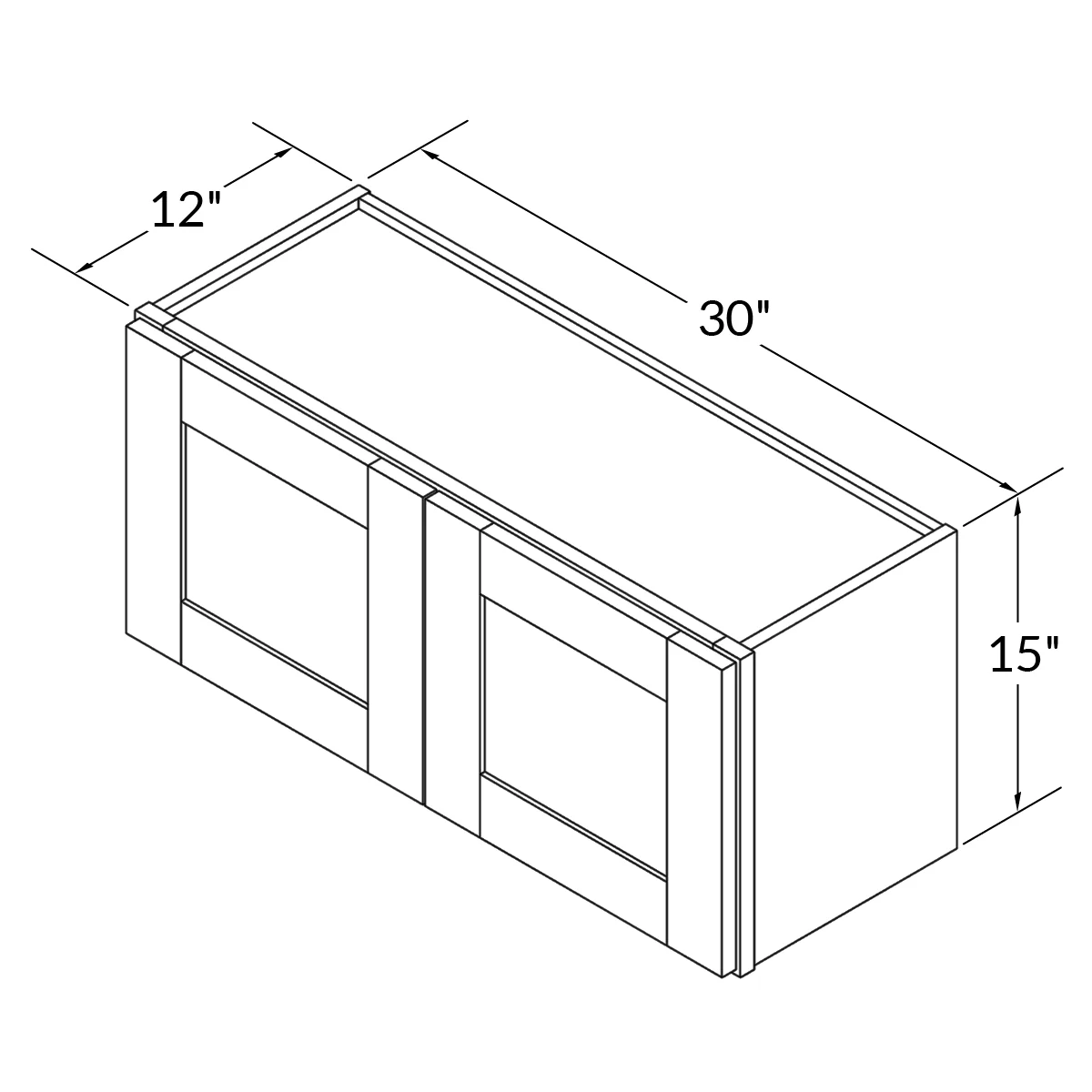 Wall Kitchen Cabinet W3015 Milan Slate 30 in. width 15 in. height 12 in. depth