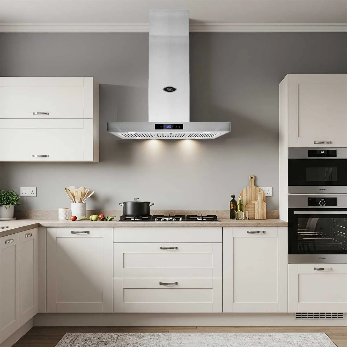 30" Wall Mount T-Shape Range Hood LH4-30 with LED - Image 2