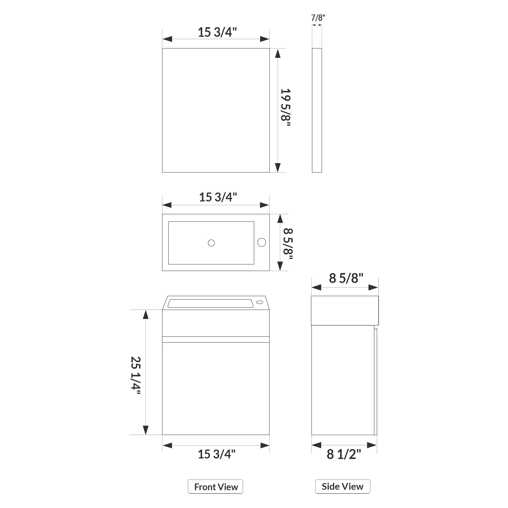 16" Wall Mount Single Bathroom Vanity in Gray with White Integrated Sink and Mirror - Image 6