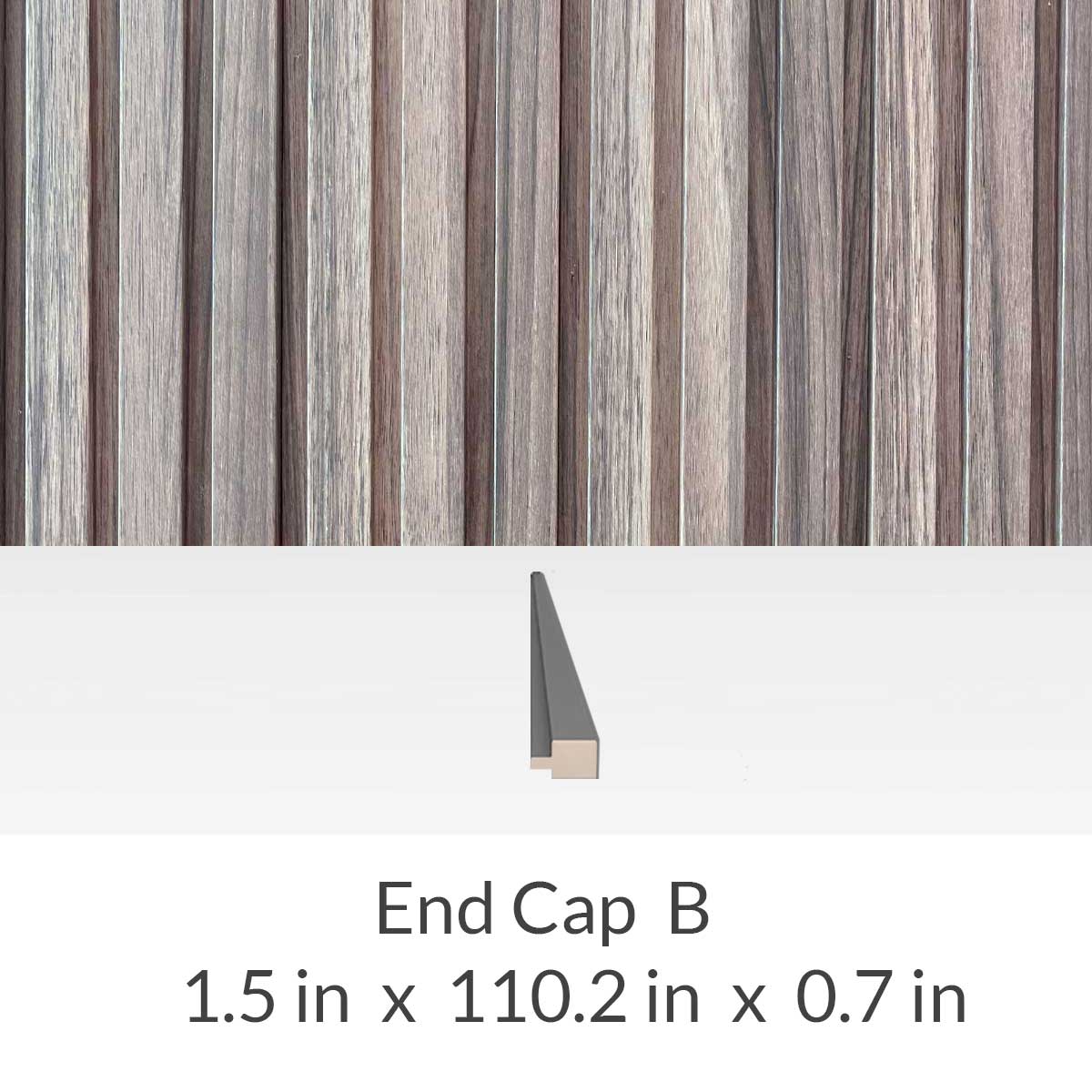 Wall Panel Light Walnut End Cap - Image 2