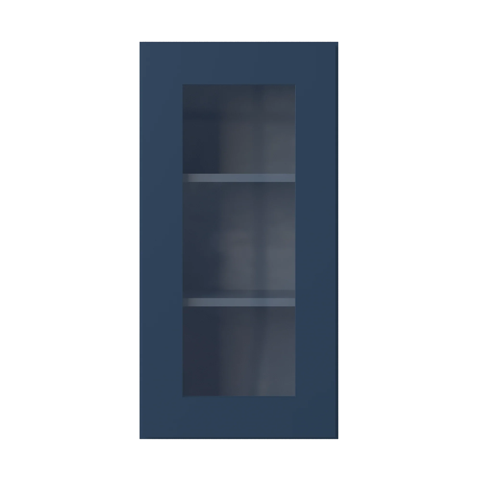 Frosted Glass Door Wall Kitchen Cabinet WMD1530 Danbury Blue LessCare 15 in. width 30 in. height 12 in. depth - Image 3