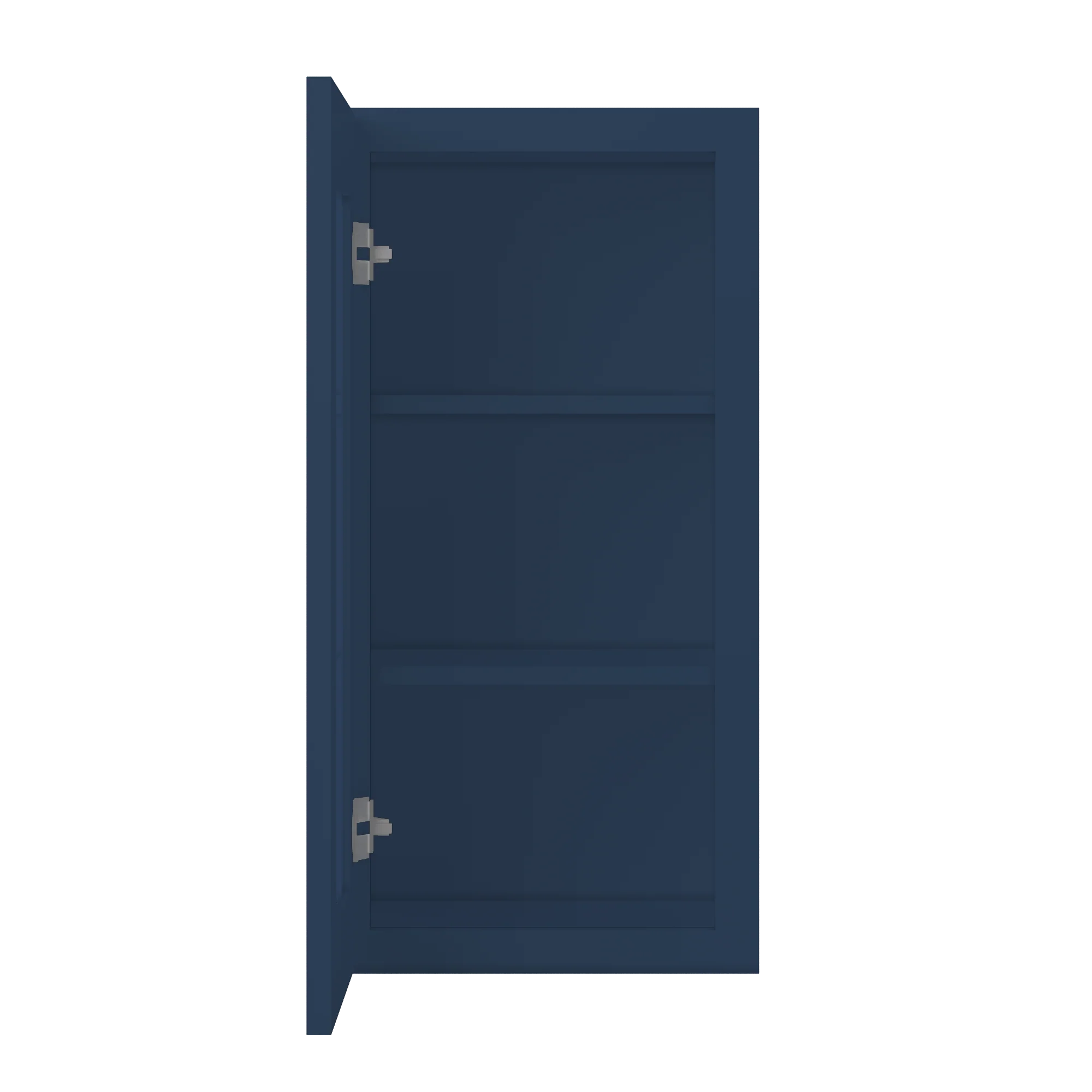 Frosted Glass Door Wall Kitchen Cabinet WMD1530 Danbury Blue LessCare 15 in. width 30 in. height 12 in. depth - Image 5