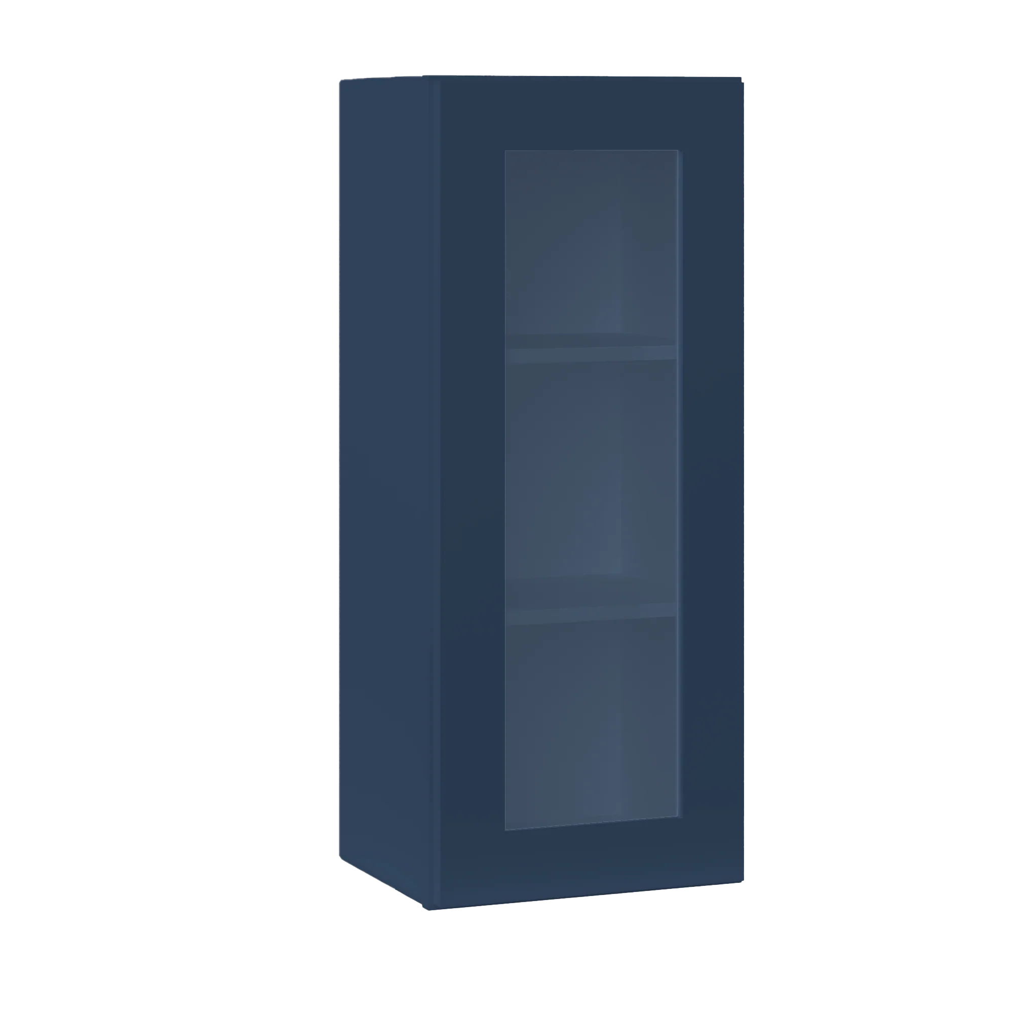 Frosted Glass Door Wall Kitchen Cabinet WMD1536 Danbury Blue LessCare 15 in. width 36 in. height 12 in. depth - Image 2