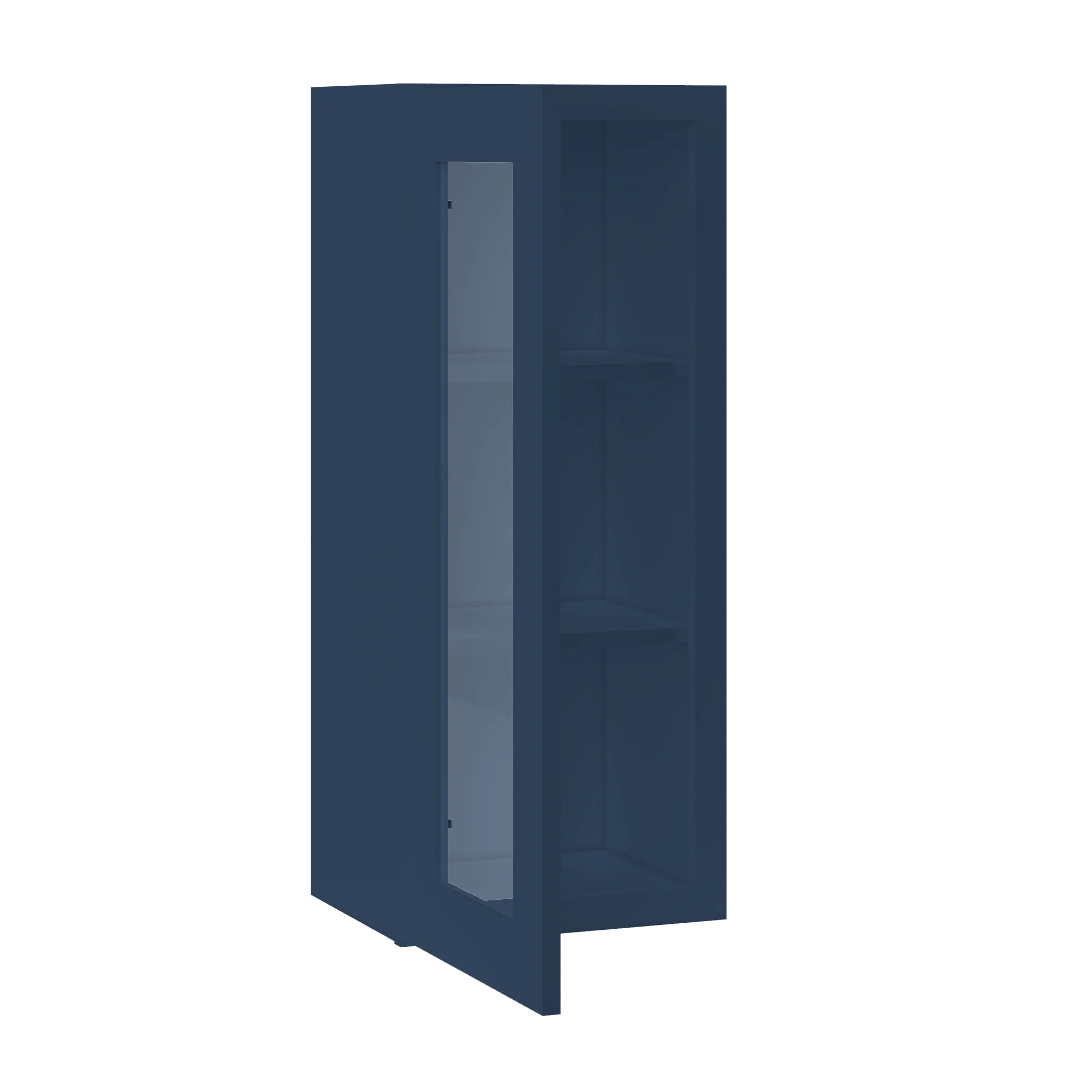 Frosted Glass Door Wall Kitchen Cabinet WMD1536 Danbury Blue LessCare 15 in. width 36 in. height 12 in. depth - Image 4