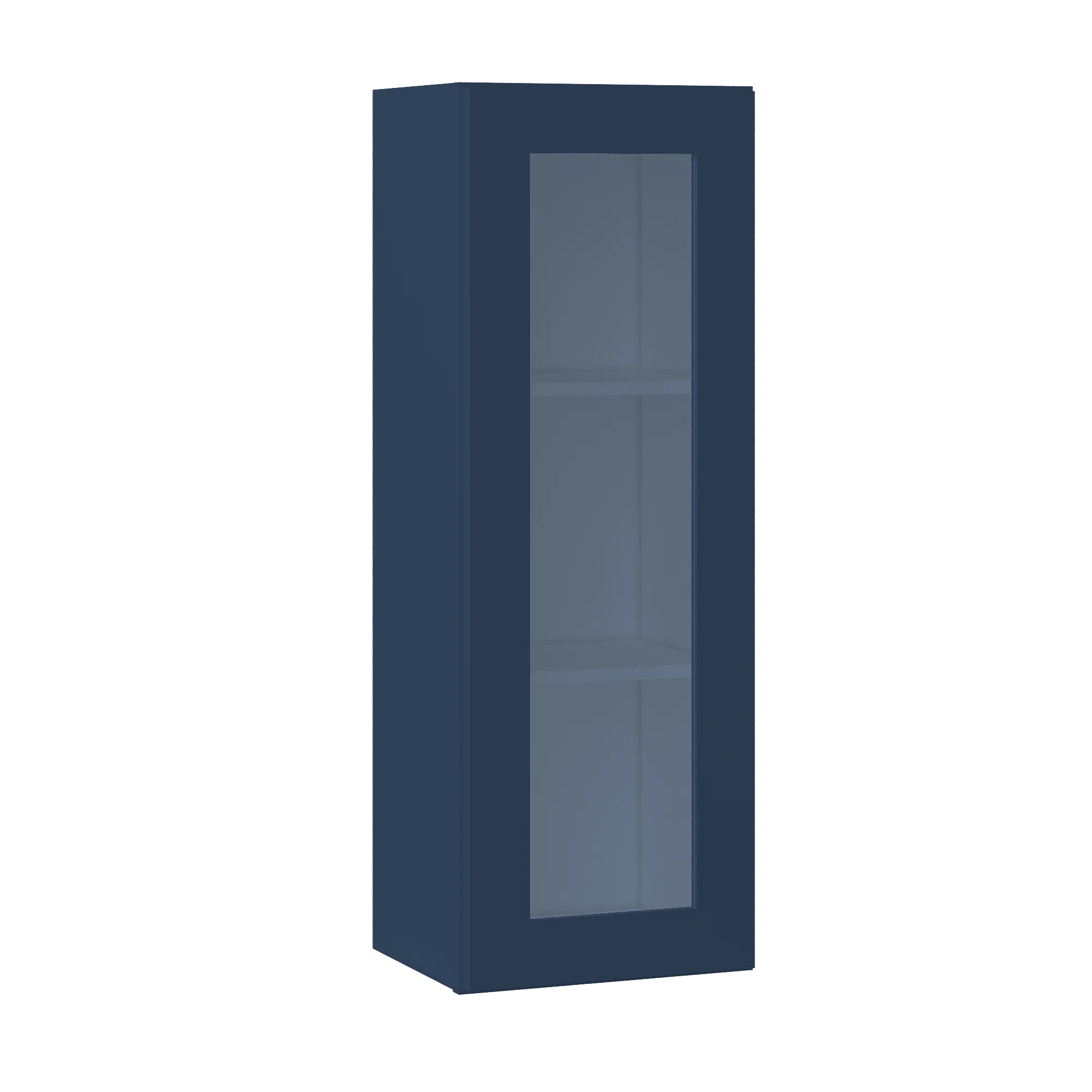 Frosted Glass Door Wall Kitchen Cabinet WMD1542 Danbury Blue LessCare 15 in. width 42 in. height 12 in. depth - Image 2