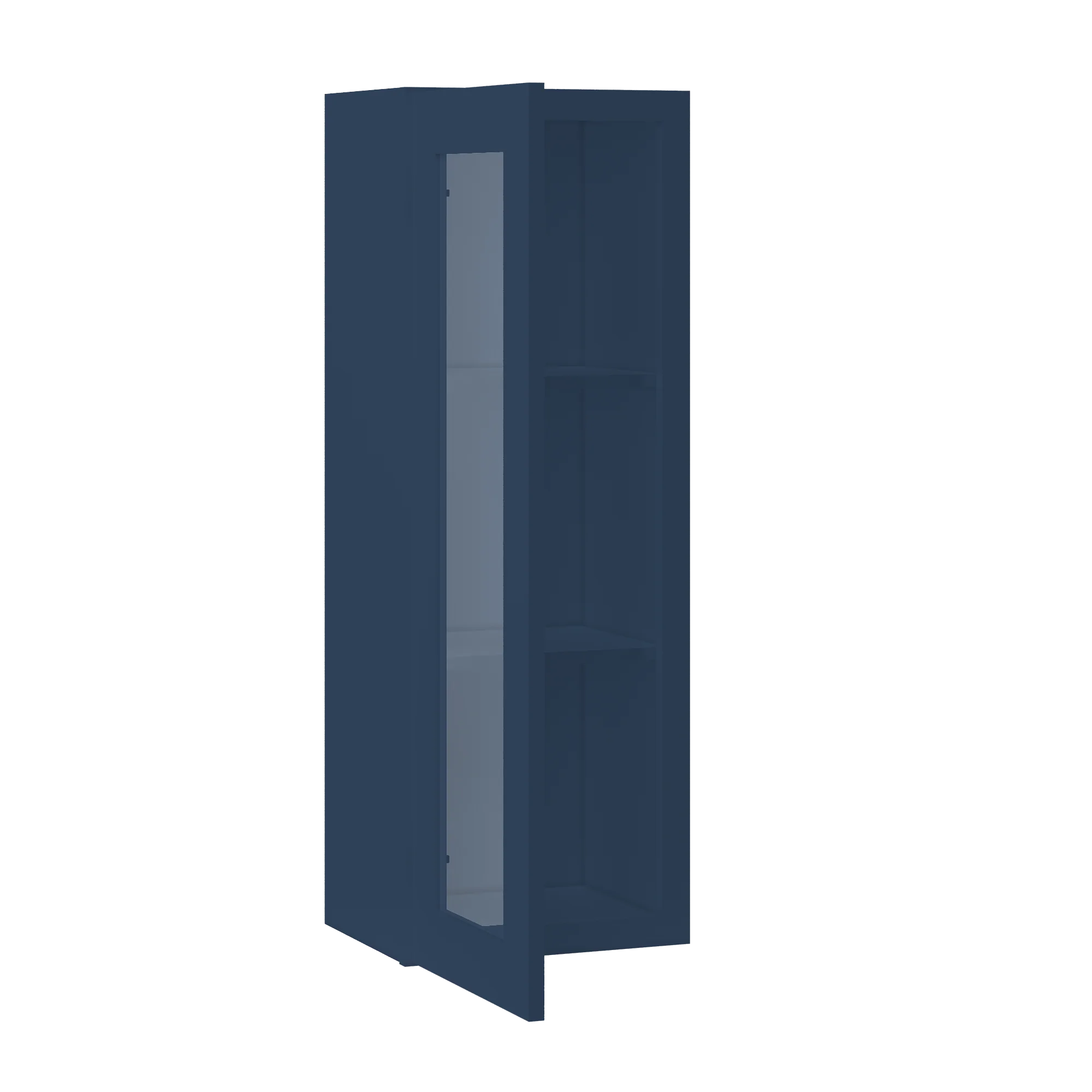 Frosted Glass Door Wall Kitchen Cabinet WMD1542 Danbury Blue LessCare 15 in. width 42 in. height 12 in. depth - Image 4