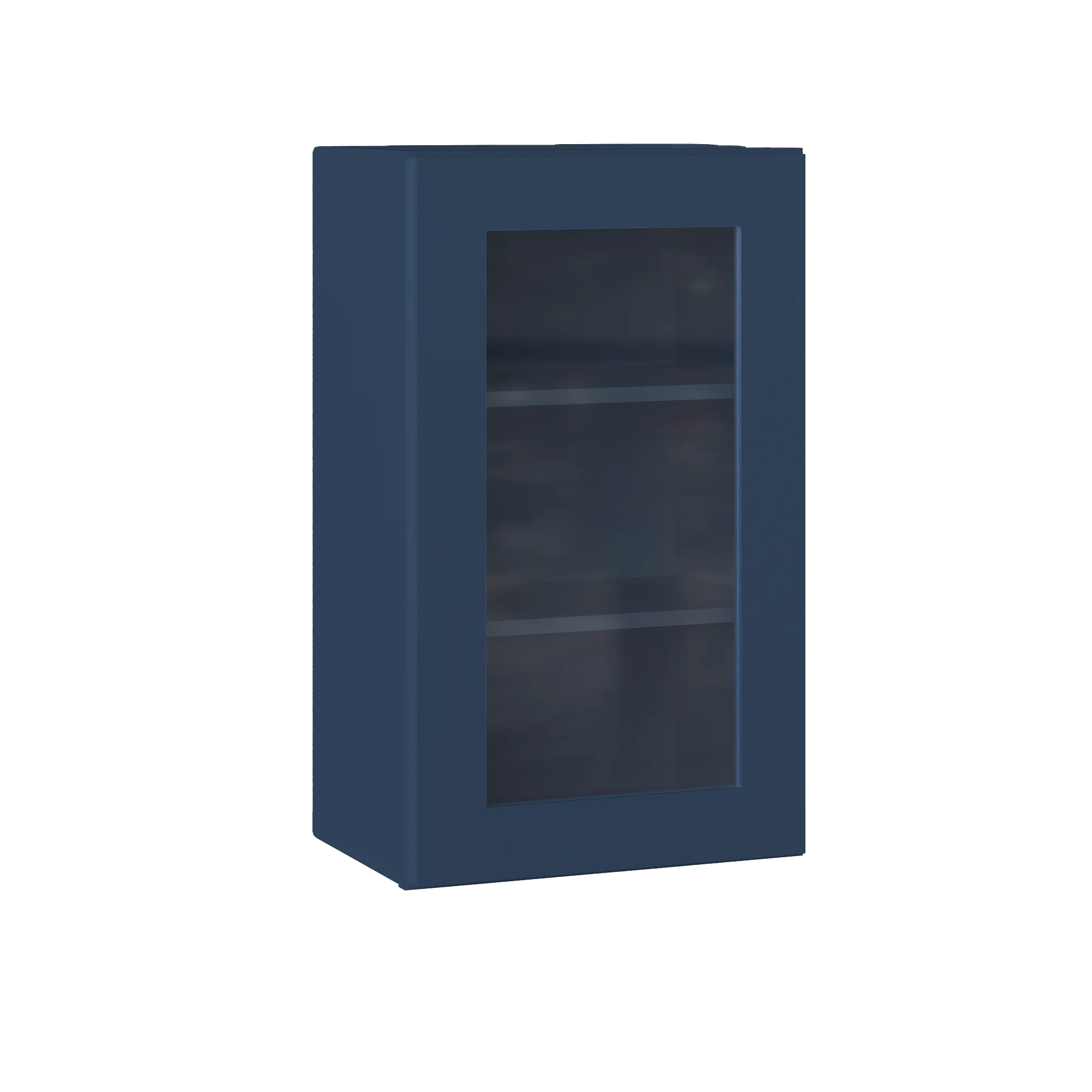 Frosted Glass Door Wall Kitchen Cabinet WMD1830 Danbury Blue LessCare 18 in. width 30 in. height 12 in. depth - Image 2