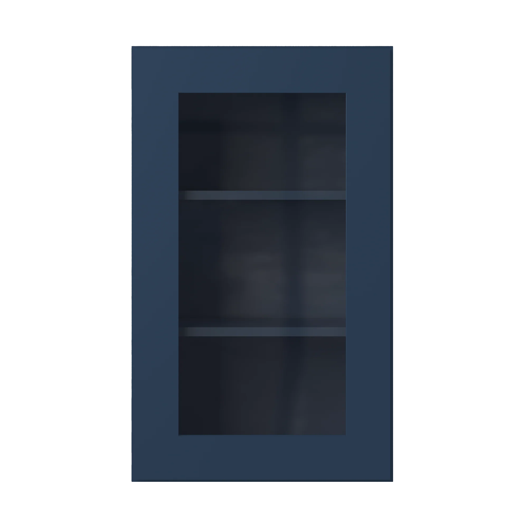 Frosted Glass Door Wall Kitchen Cabinet WMD1830 Danbury Blue LessCare 18 in. width 30 in. height 12 in. depth - Image 3