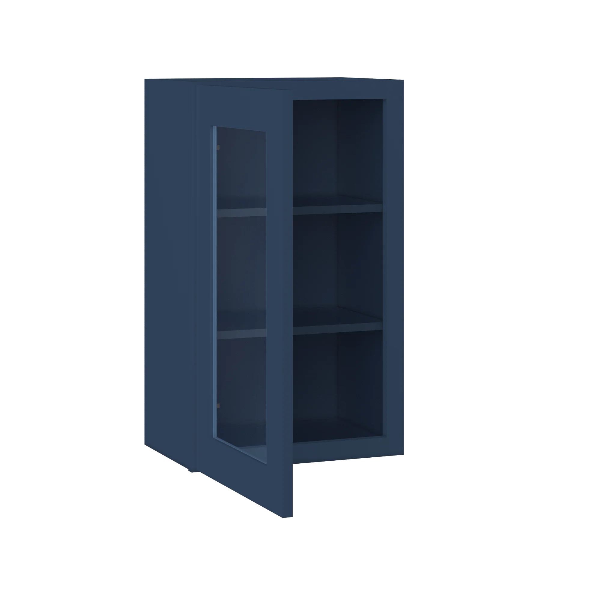 Frosted Glass Door Wall Kitchen Cabinet WMD1830 Danbury Blue LessCare 18 in. width 30 in. height 12 in. depth - Image 4