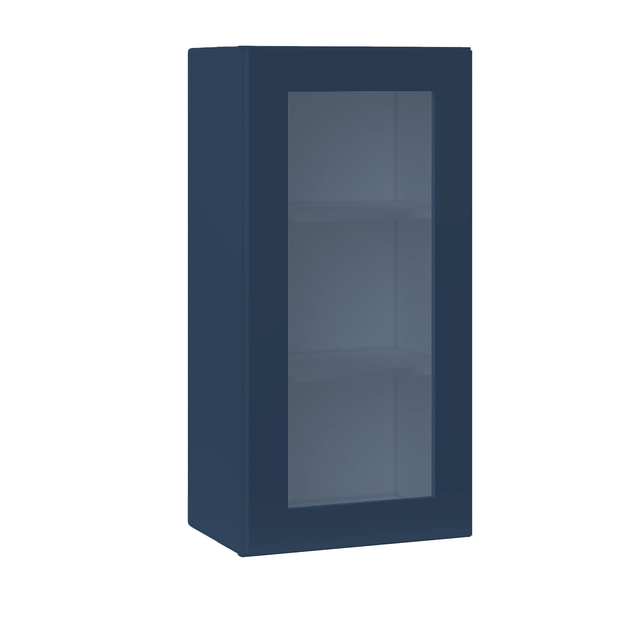 Frosted Glass Door Wall Kitchen Cabinet WMD1836 Danbury Blue LessCare 18 in. width 36 in. height 12 in. depth - Image 2