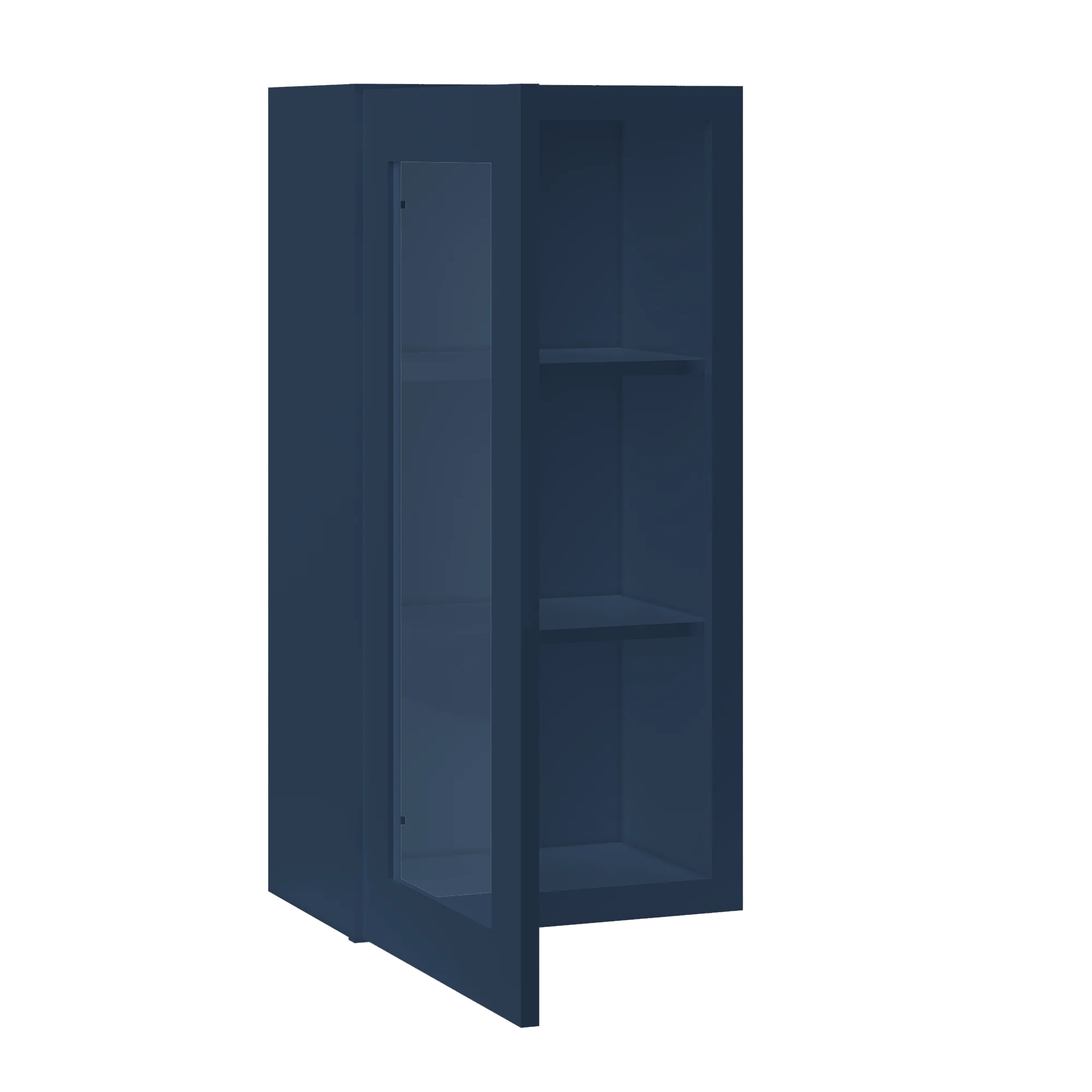 Frosted Glass Door Wall Kitchen Cabinet WMD1836 Danbury Blue LessCare 18 in. width 36 in. height 12 in. depth - Image 4