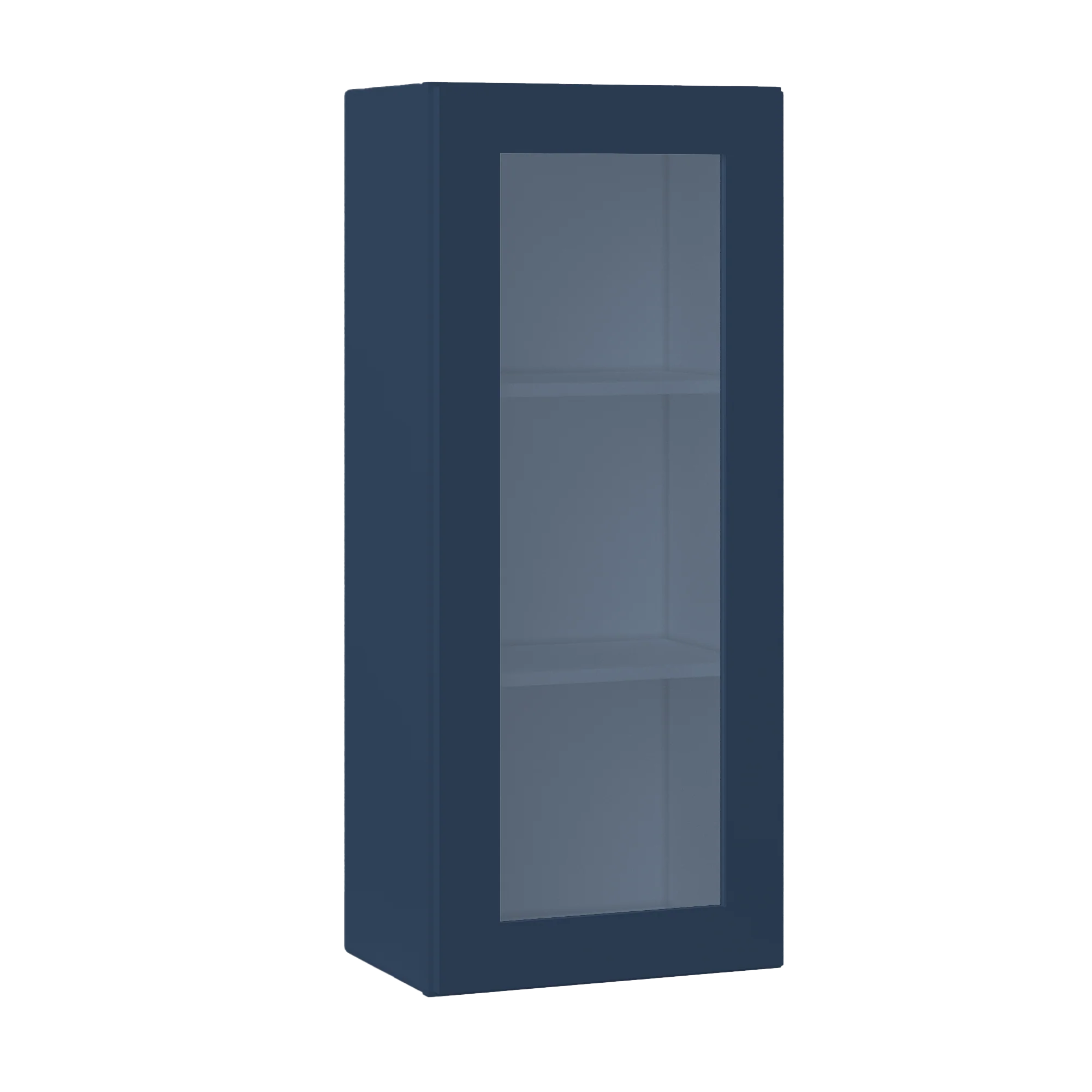 Frosted Glass Door Wall Kitchen Cabinet WMD1842 Danbury Blue LessCare 18 in. width 42 in. height 12 in. depth - Image 2