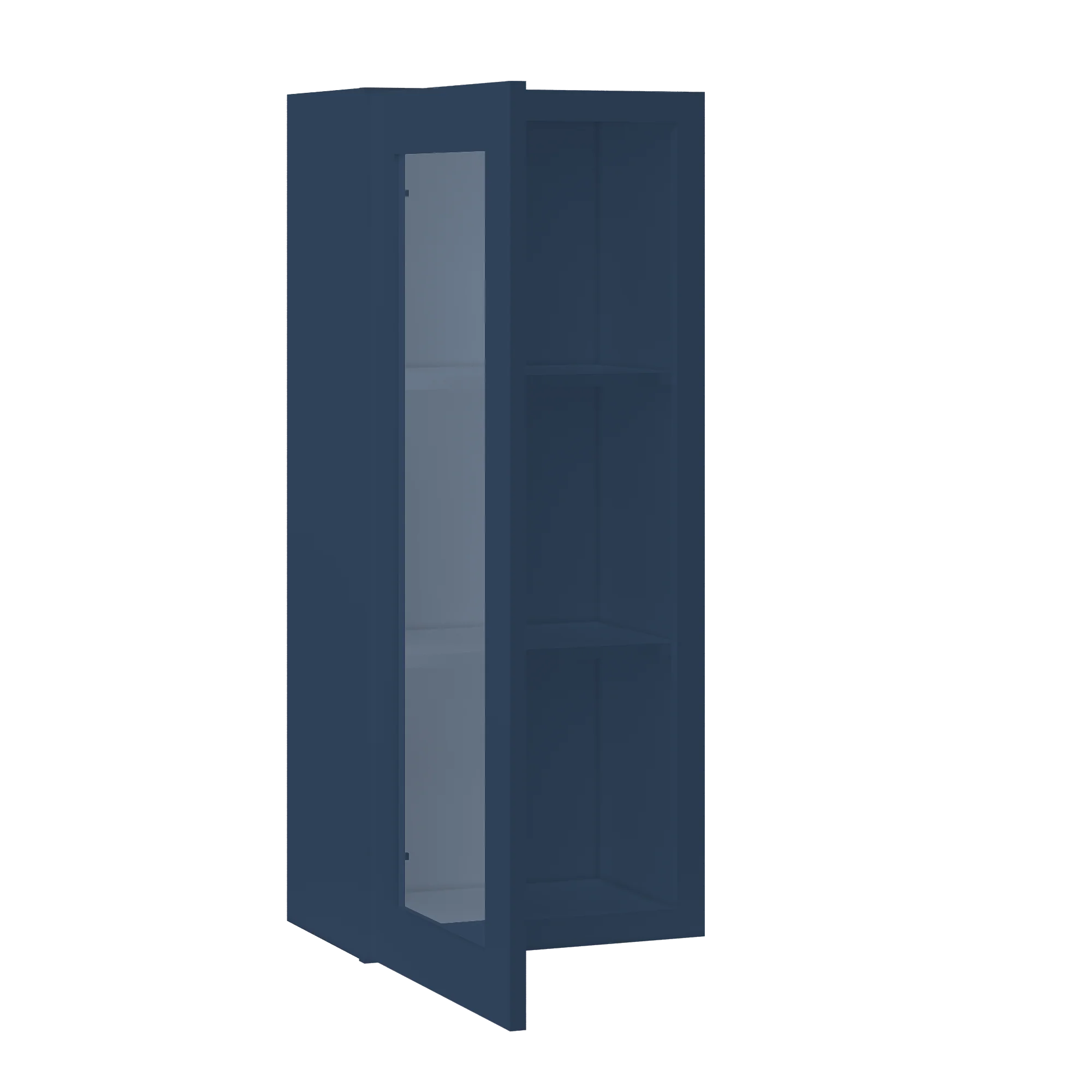 Frosted Glass Door Wall Kitchen Cabinet WMD1842 Danbury Blue LessCare 18 in. width 42 in. height 12 in. depth - Image 4
