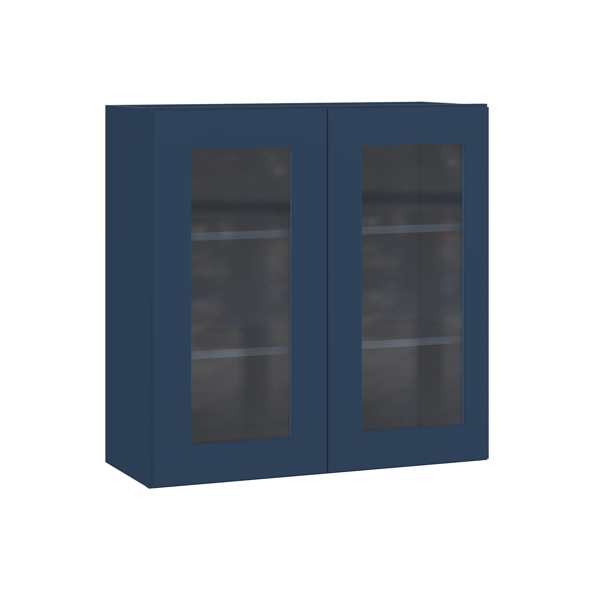 Frosted Glass Door Wall Kitchen Cabinet WMD3030 Danbury Blue LessCare 30 in. width 30 in. height 12 in. depth - Image 2